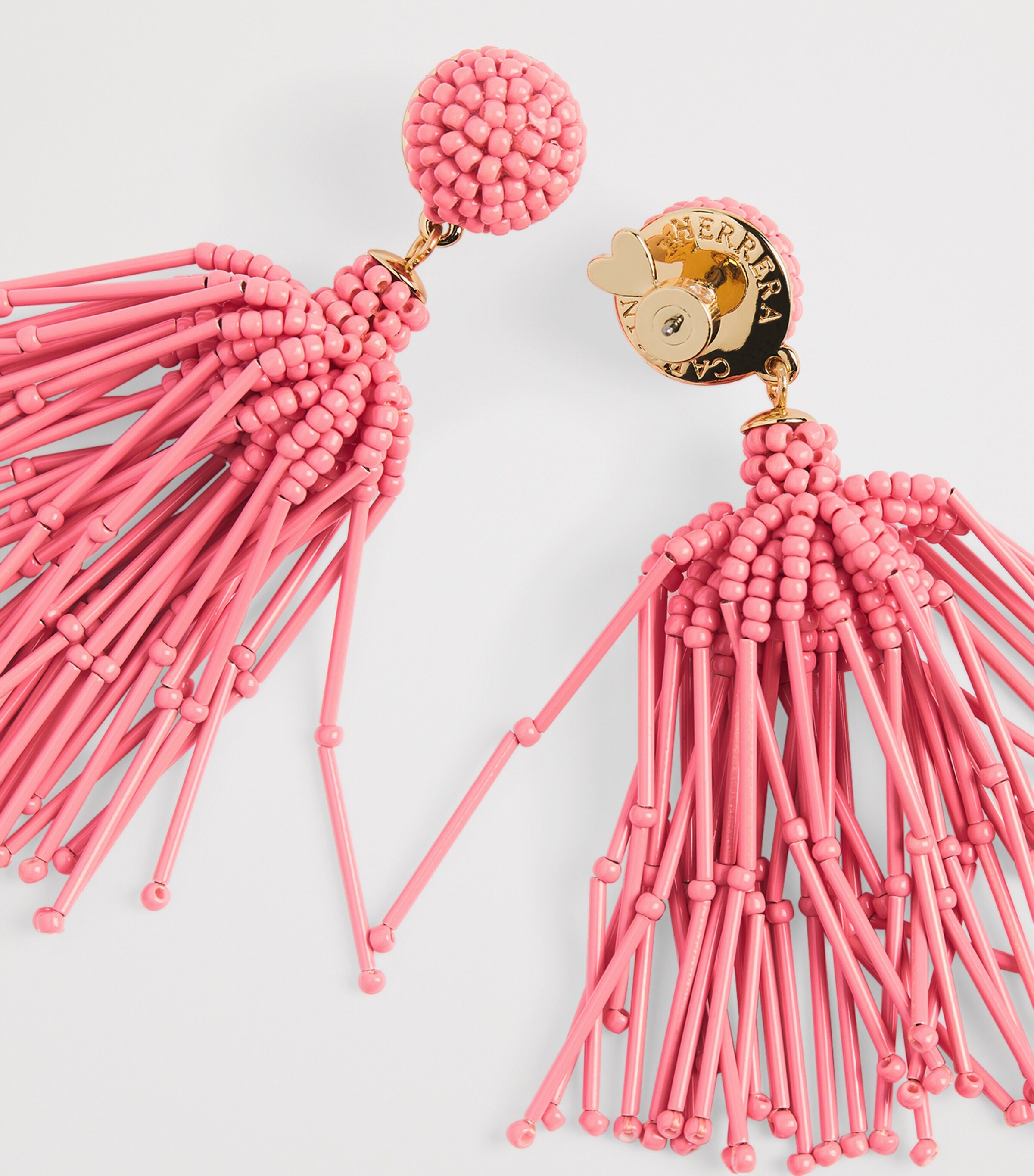 Carolina Herrera Beaded Tassel Drop Earrings Sunset Image 5
