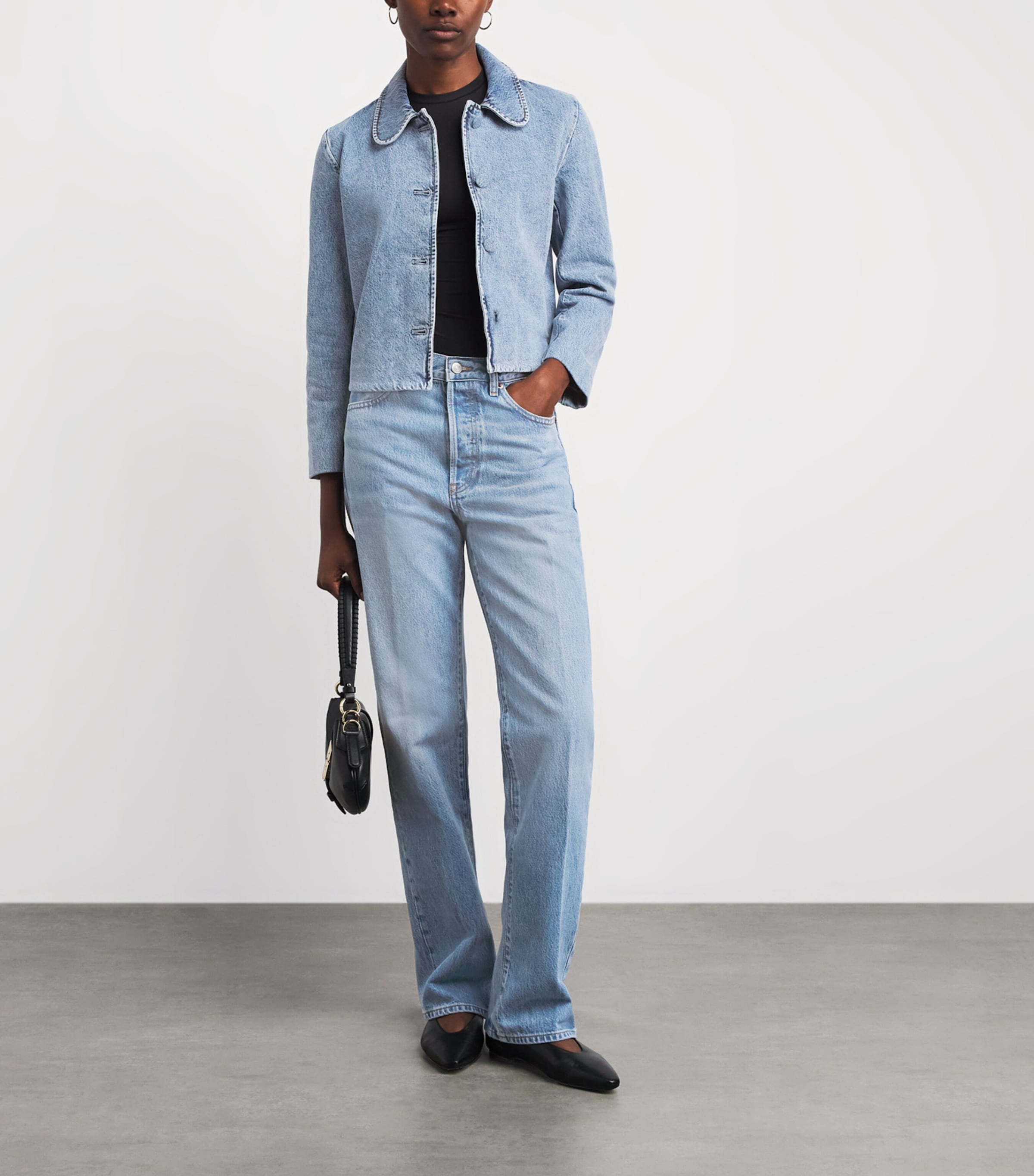 FRAME Womens The Vertical Straight Jeans Static Image 2