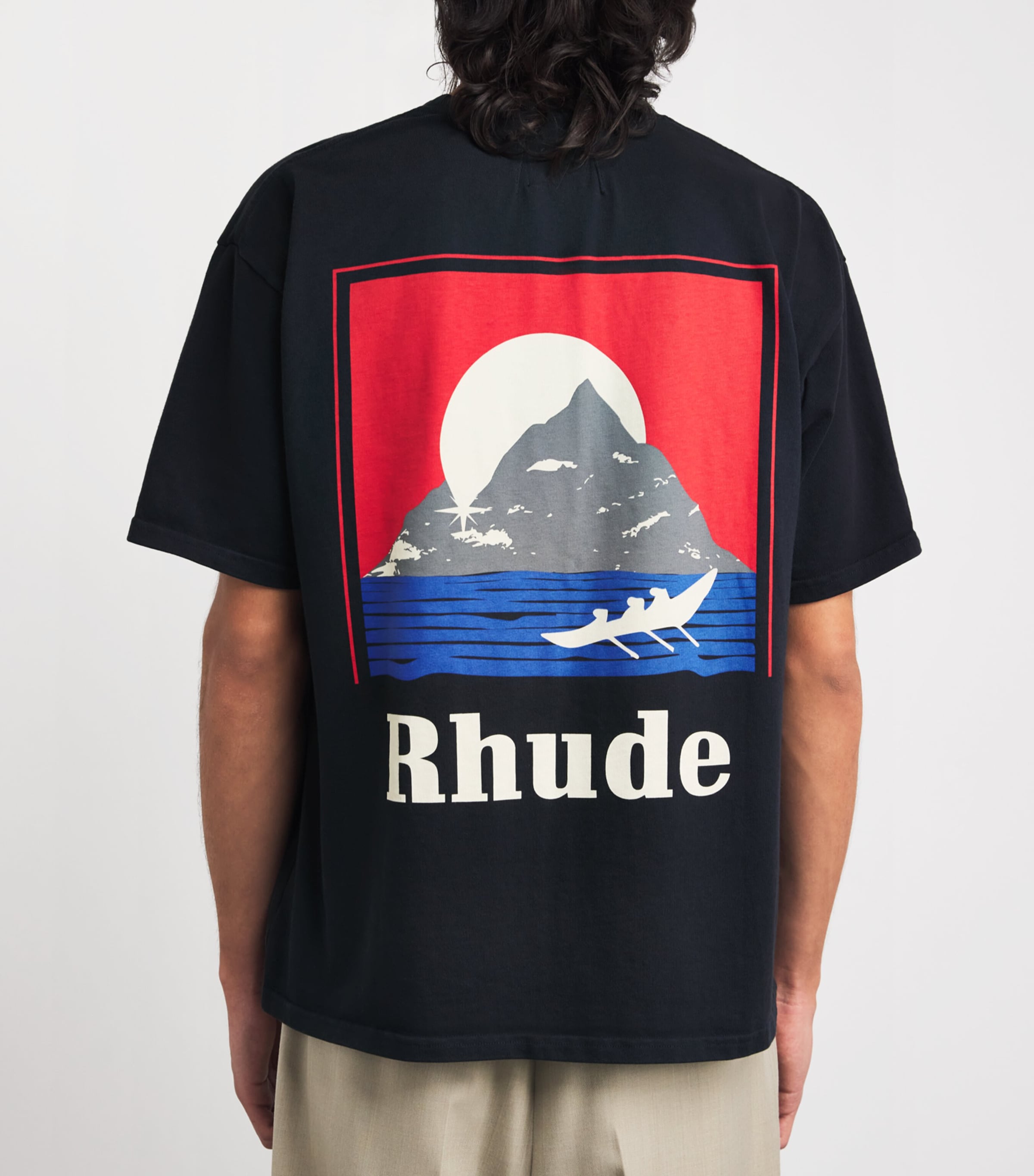 Cotton Moonlight T-Shirt  BLACK/ RED/ BLUE Image 3