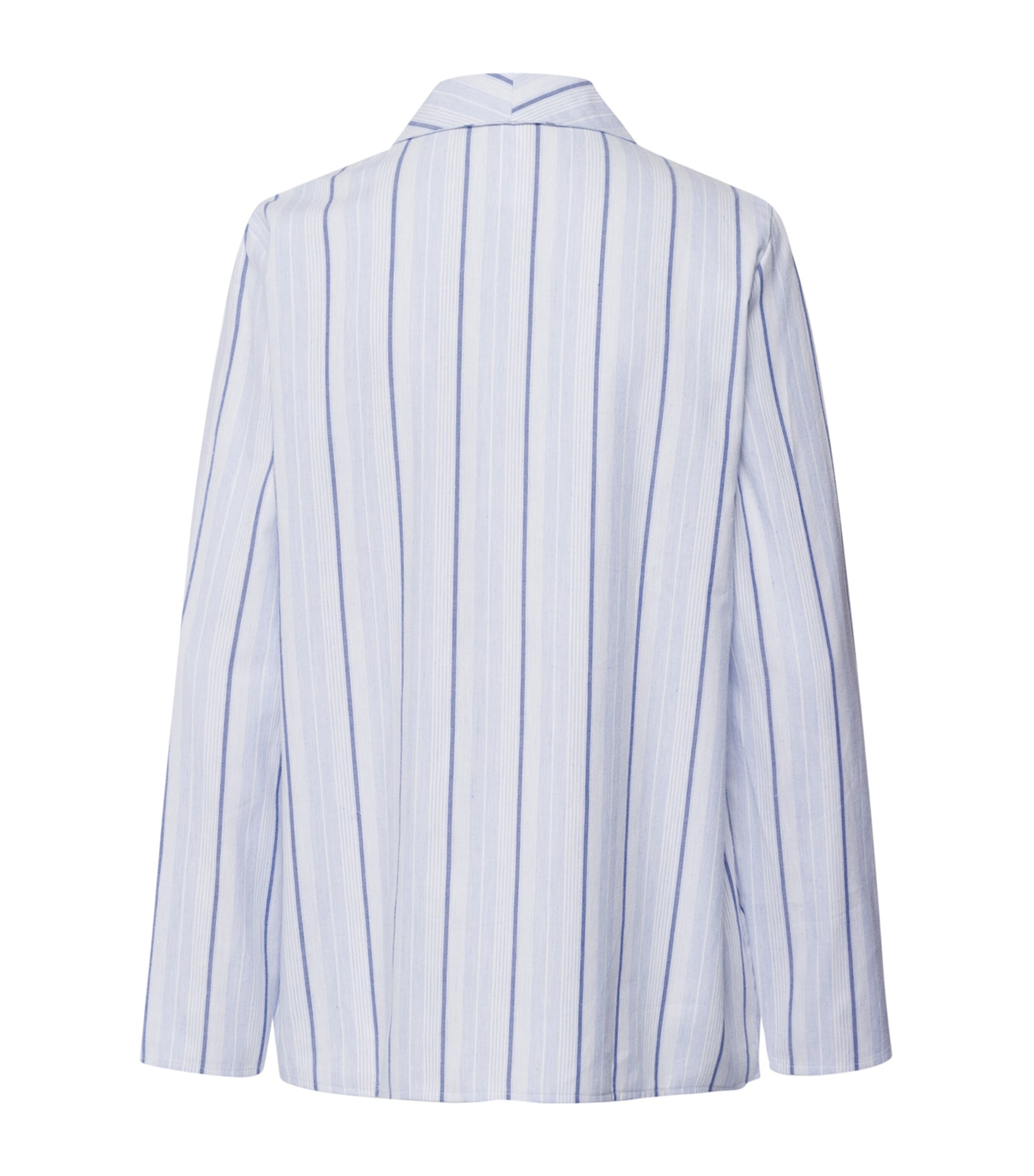 Cotton Stripe Pyjama Shirt POWDER BLUE STRIPE Image 2