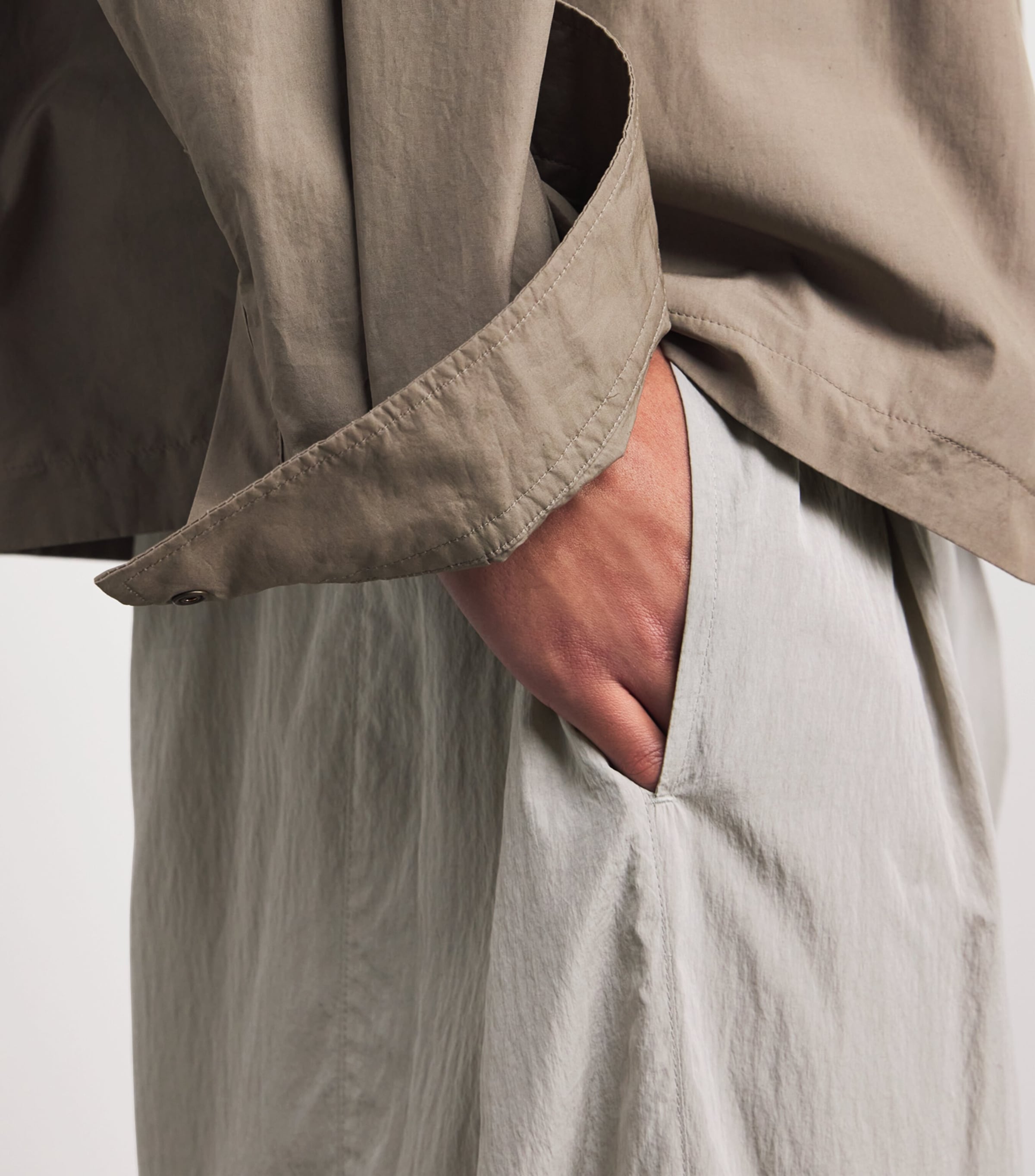 The Row Mens Malaya Silk-Blend Trousers Smoke Grey Image 5