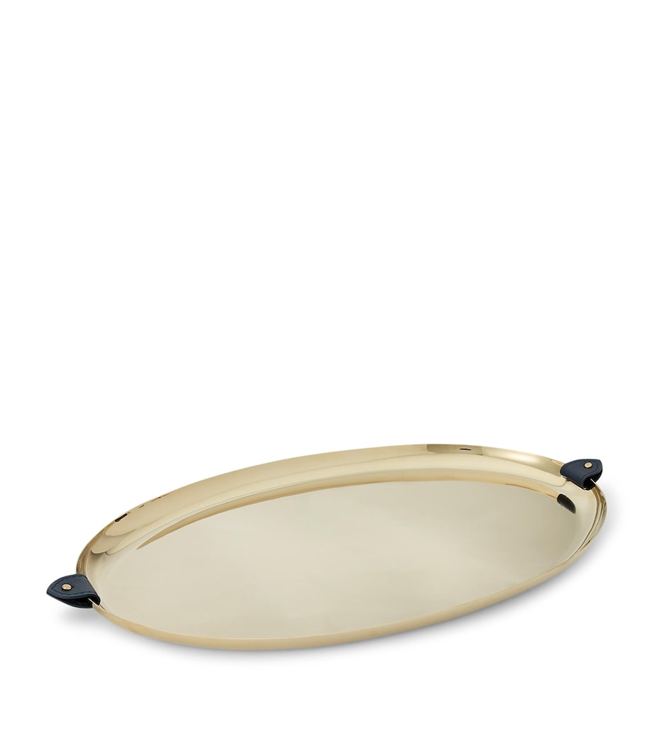 Stainless Steel Serving Platter (45cm x 30cm) NAVY / GOLD Image 1