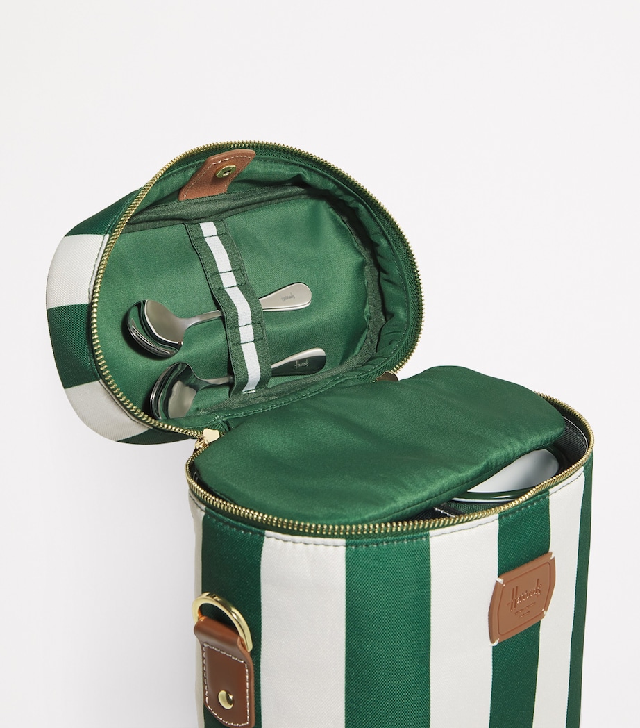 Harrods Striped Drinks Bag Harrods Green Image 6