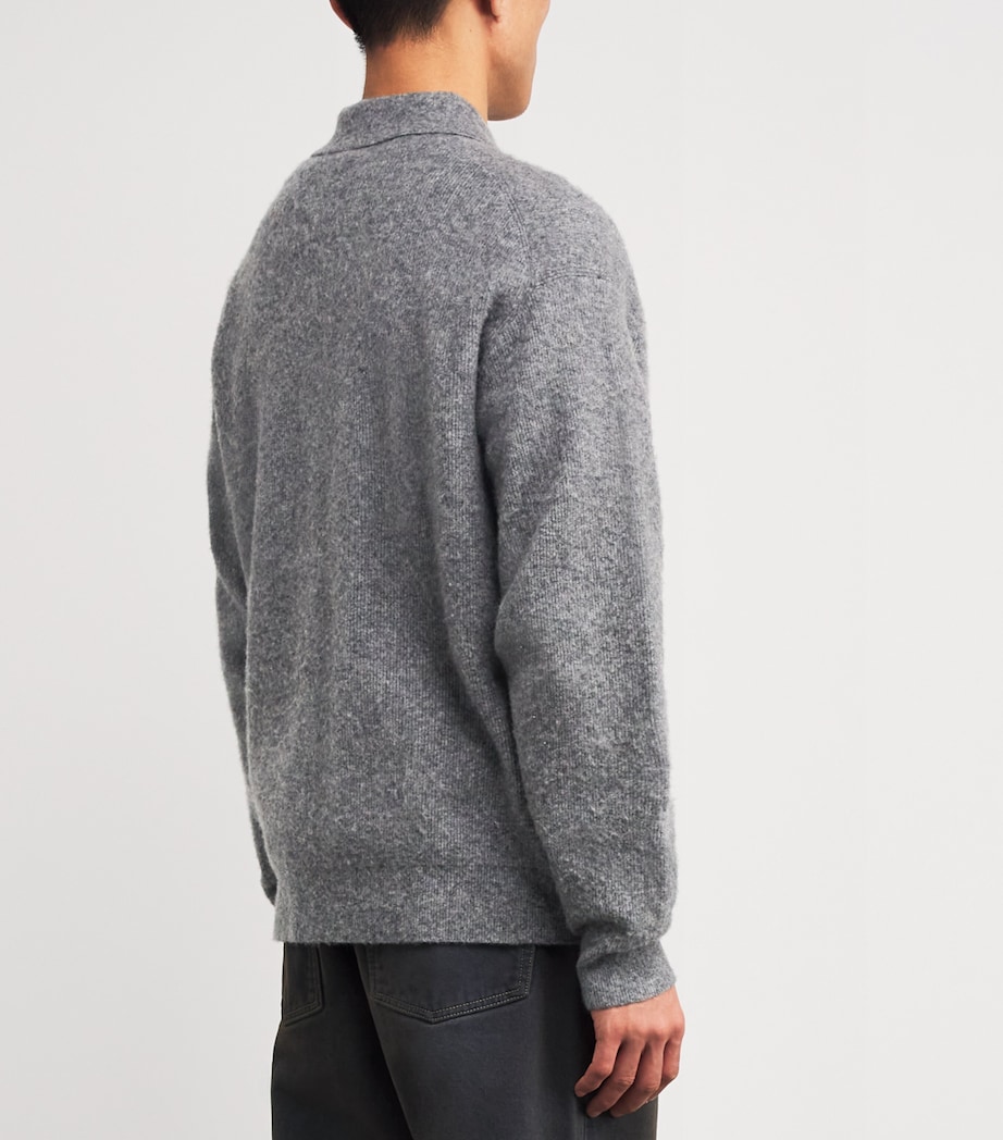 Wool Heathered Cardigan HEATHER GREY Image 4