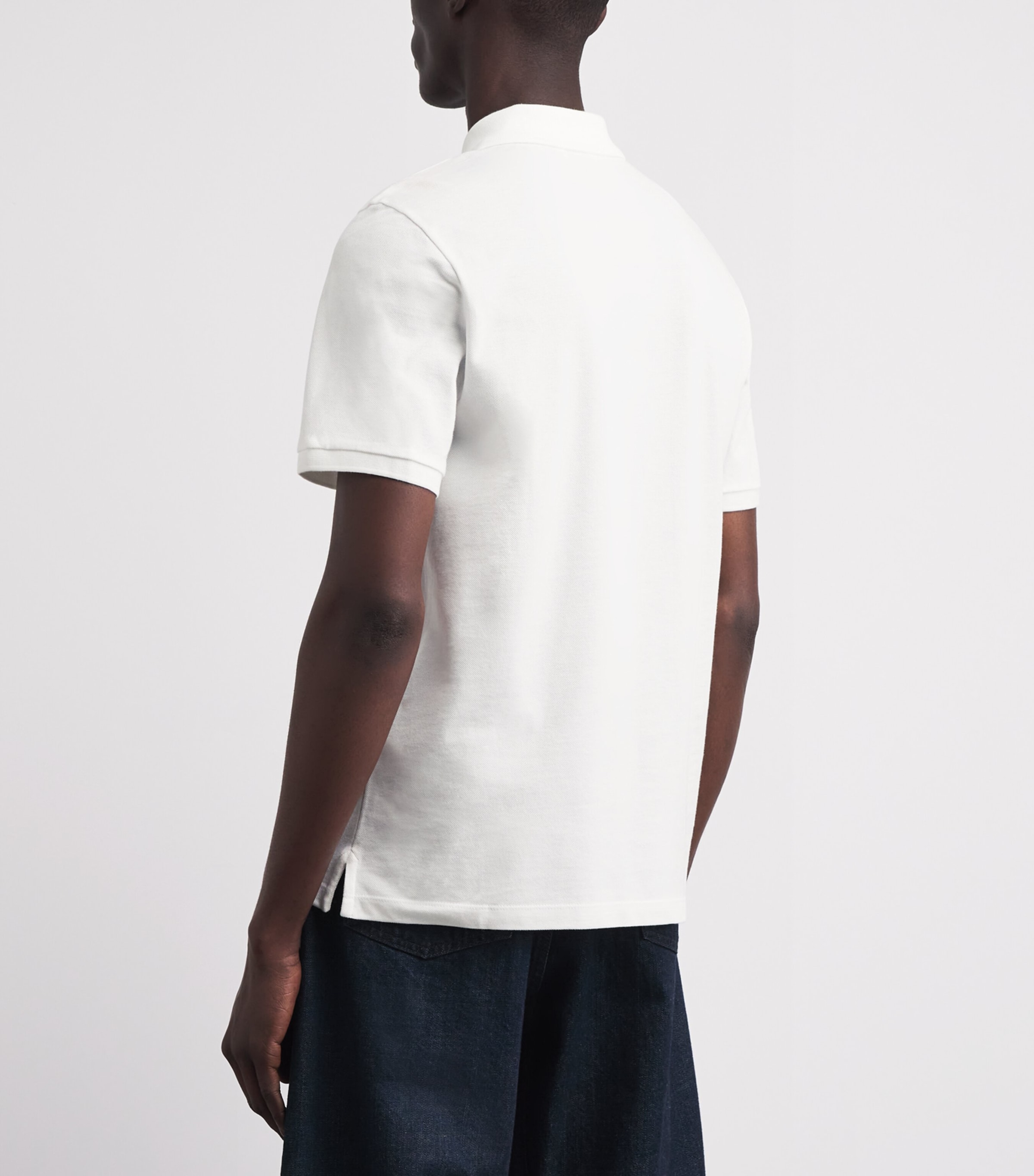 Sandro Paris Mens Cotton Logo Polo Shirt White Image 5