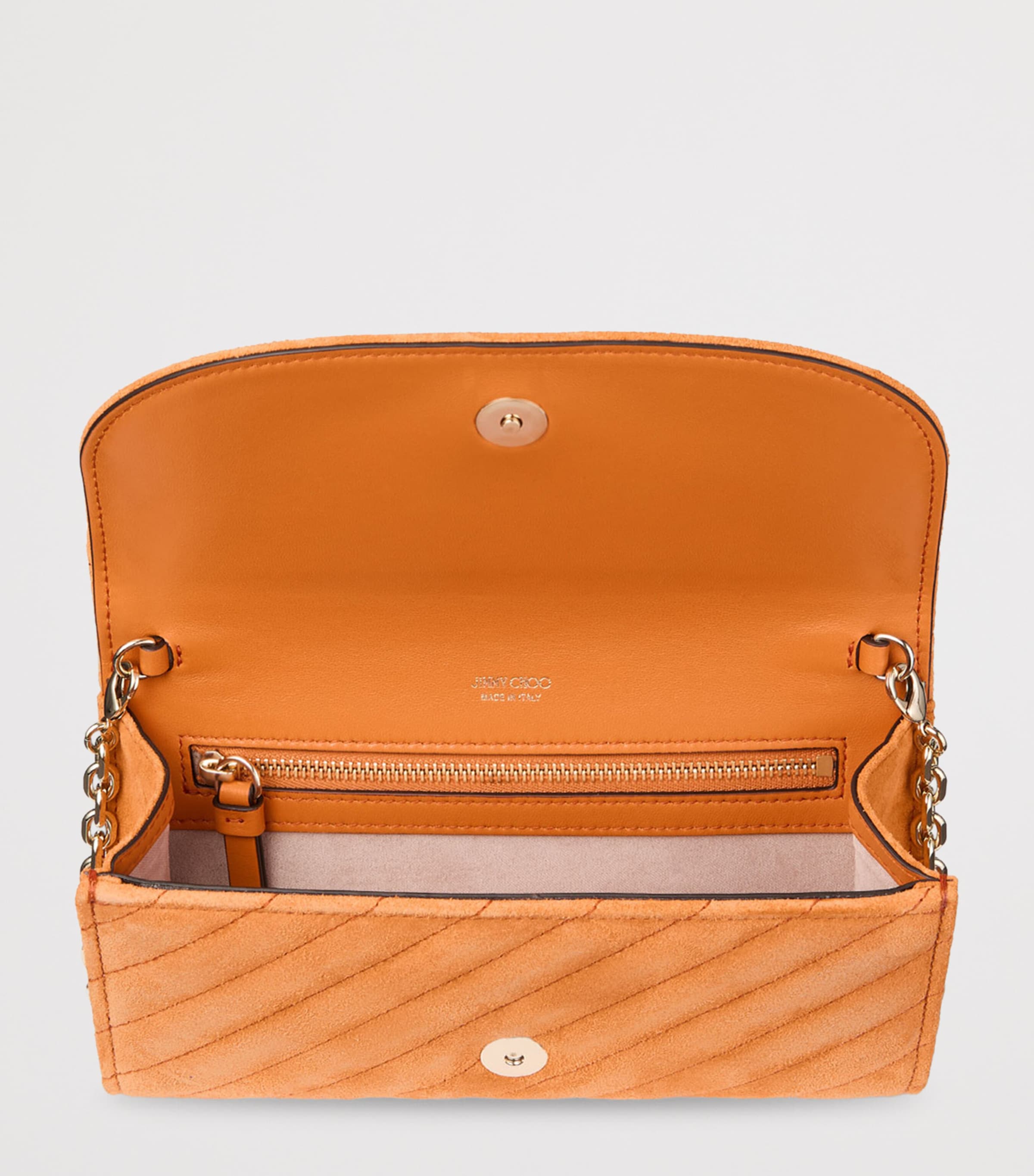 Jimmy Choo Curve Leather Chain Wallet Sunset Orange/shiny Image 4