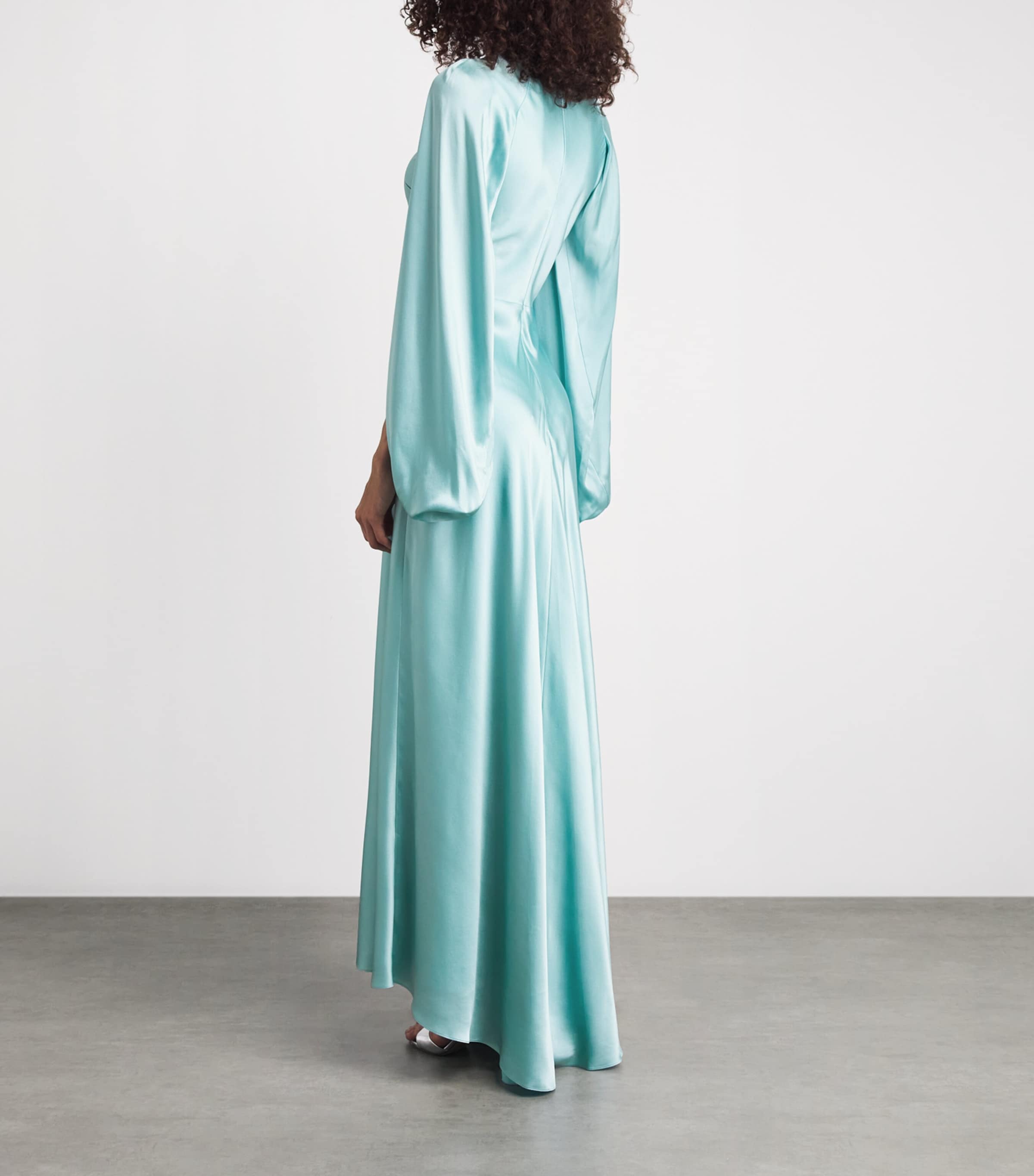 Roksanda Womens Silk Kami Maxi Dress Light Aqua Image 4