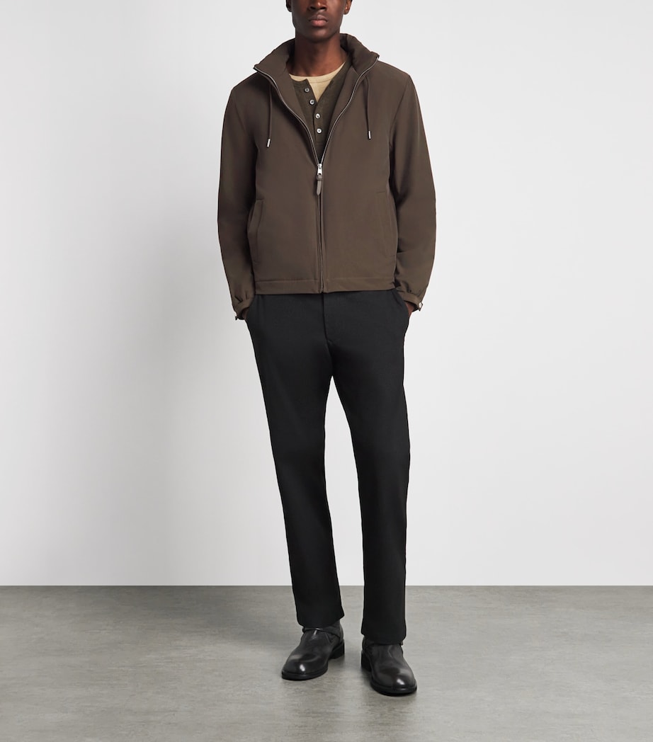 Sandro Paris Mens Padded Hooded Jacket Taupe / Kaki Image 2