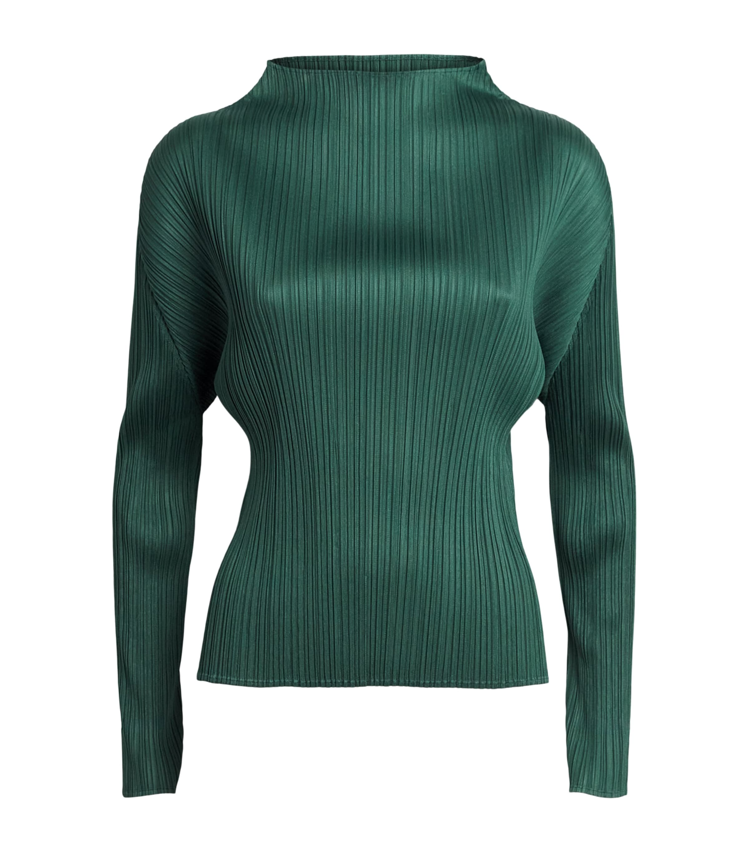 Pleats Please Issey Miyake Womens Monthly Colors March Top Dark Green Image 1