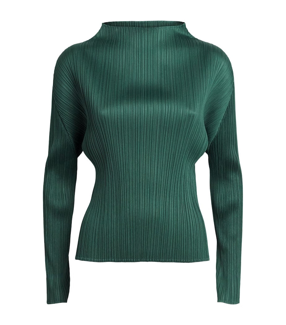 Pleats Please Issey Miyake Womens Monthly Colors March Top Dark Green Image 1