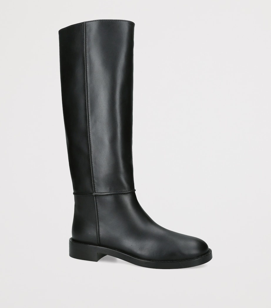 Gianvito Rossi Leather Knee-High Riding Boots Black Image 2