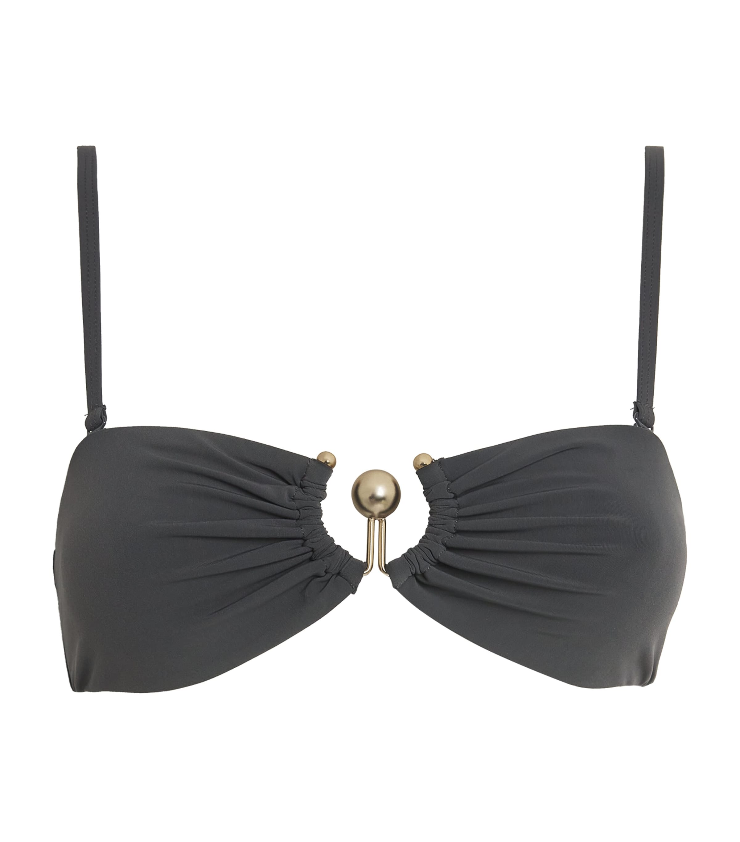 Christopher Esber Black Prong Bikini Top In Grey