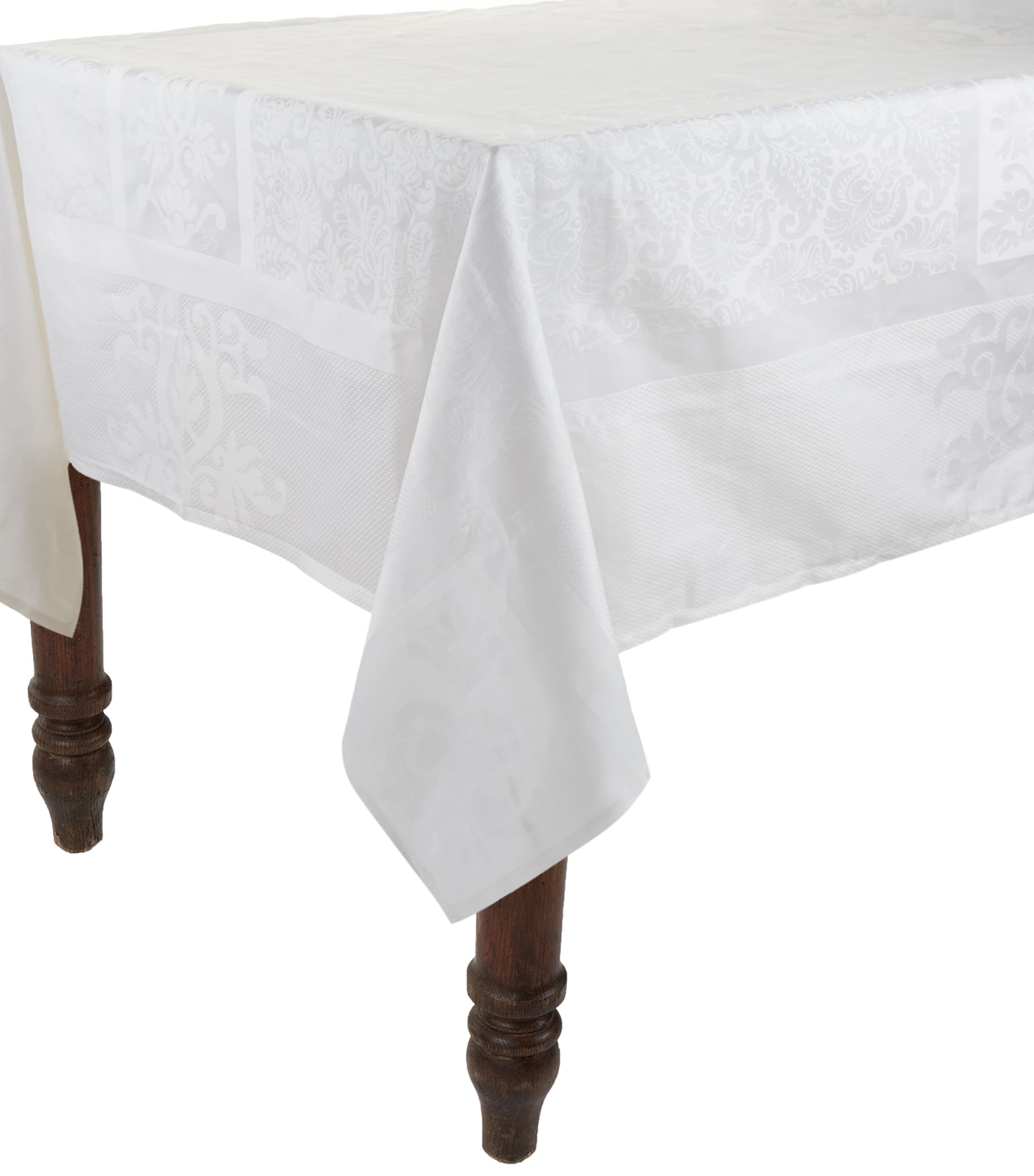 Le Jacquard Français Siena Cotton Tablecloth In White