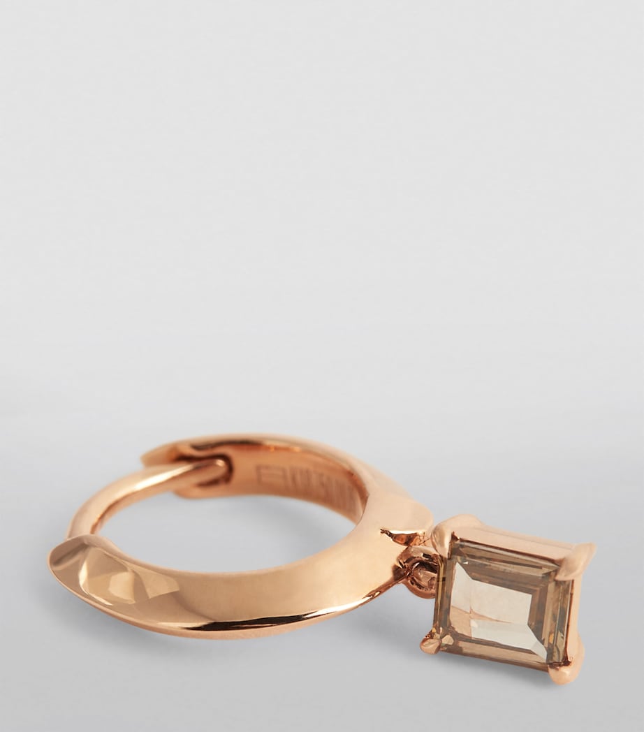 Eva Fehren Rose Gold and Diamond Prism Single Bevelled Hoop Earring Rose Gold Image 6