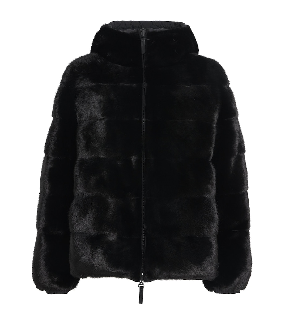 Down Mink Fur-Blend Reversible Jacket C99 Image 1