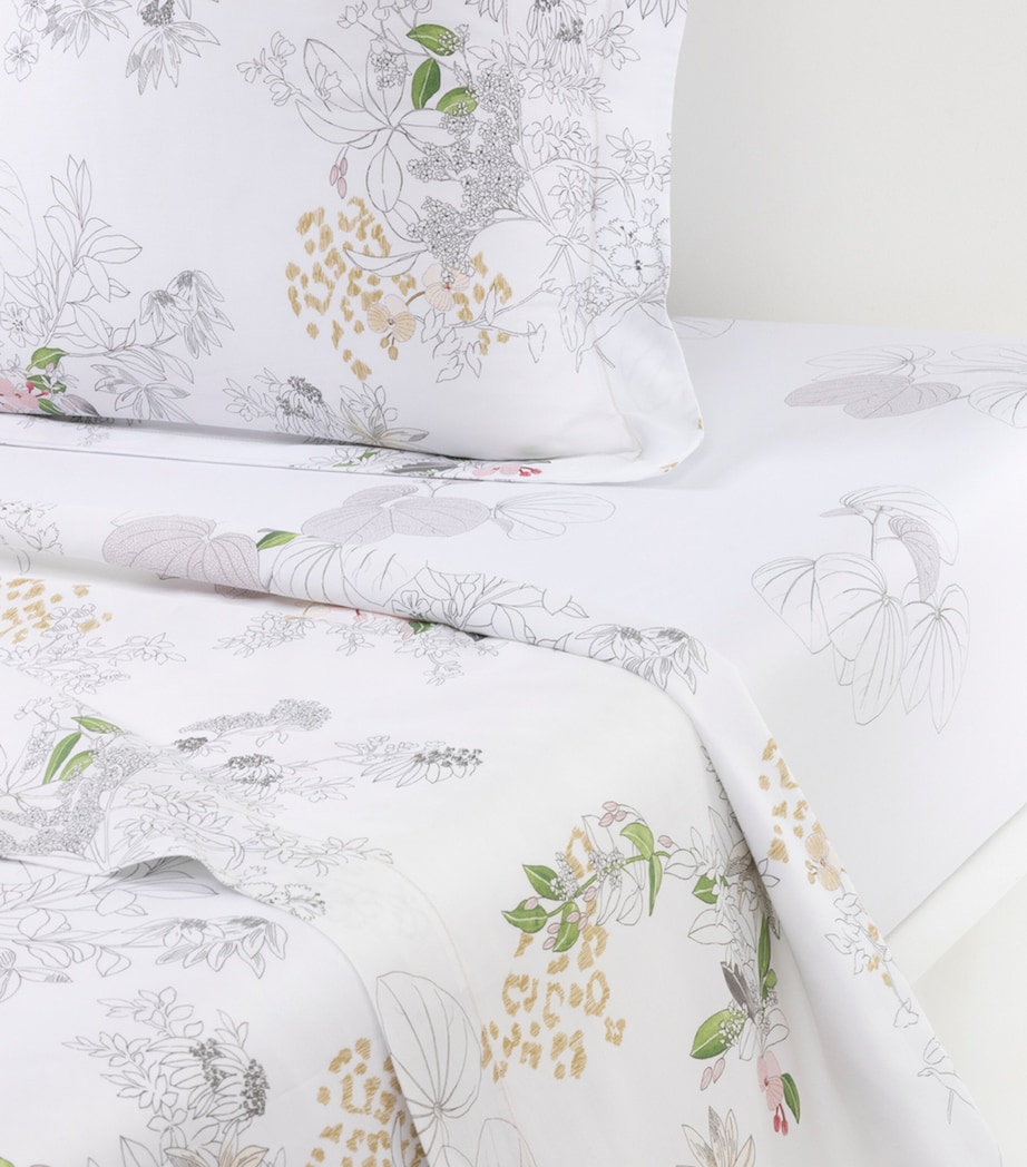 Floral Orchidee Double Flat Sheet (240cm x 295cm) MULTICOLOURED Image 2