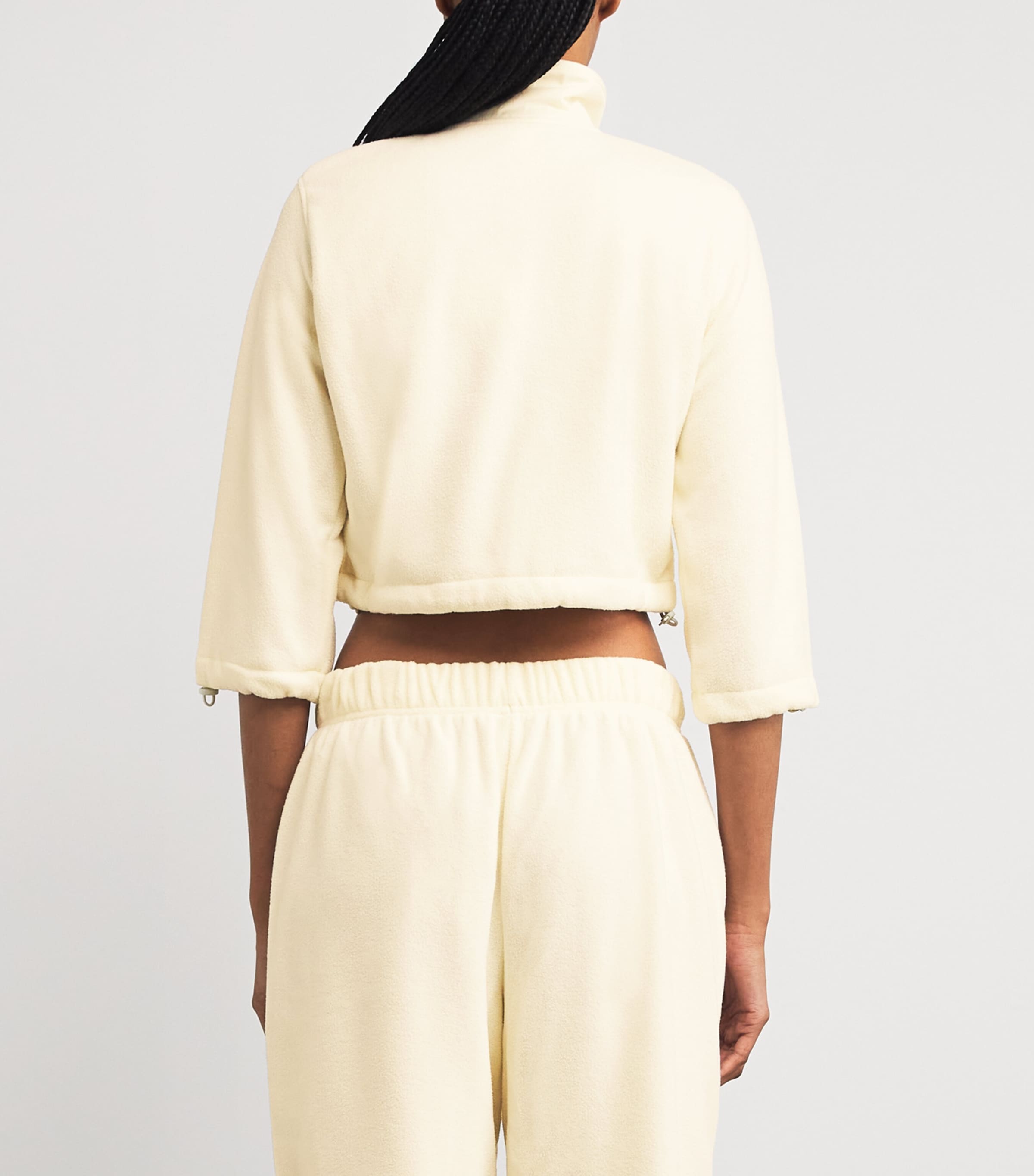 Cropped Fleece Jacket ECRU Image 4