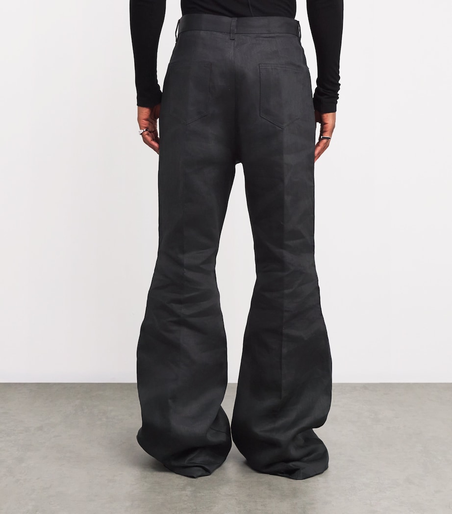 Linen Bolan Cargo Trousers 09/BLACK Image 4