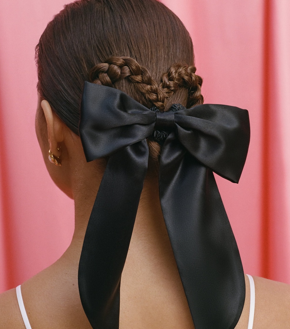 Mulberry Silk Hair Bow BLACK Image 3