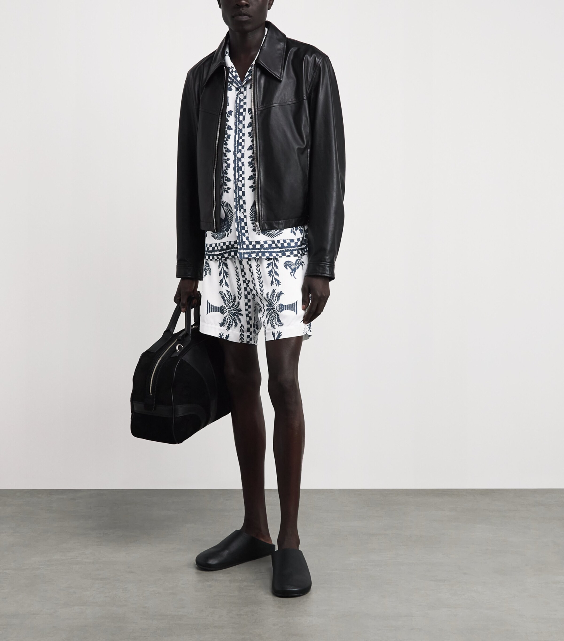Rhude Mens Regista Tile Shorts White / Image 2
