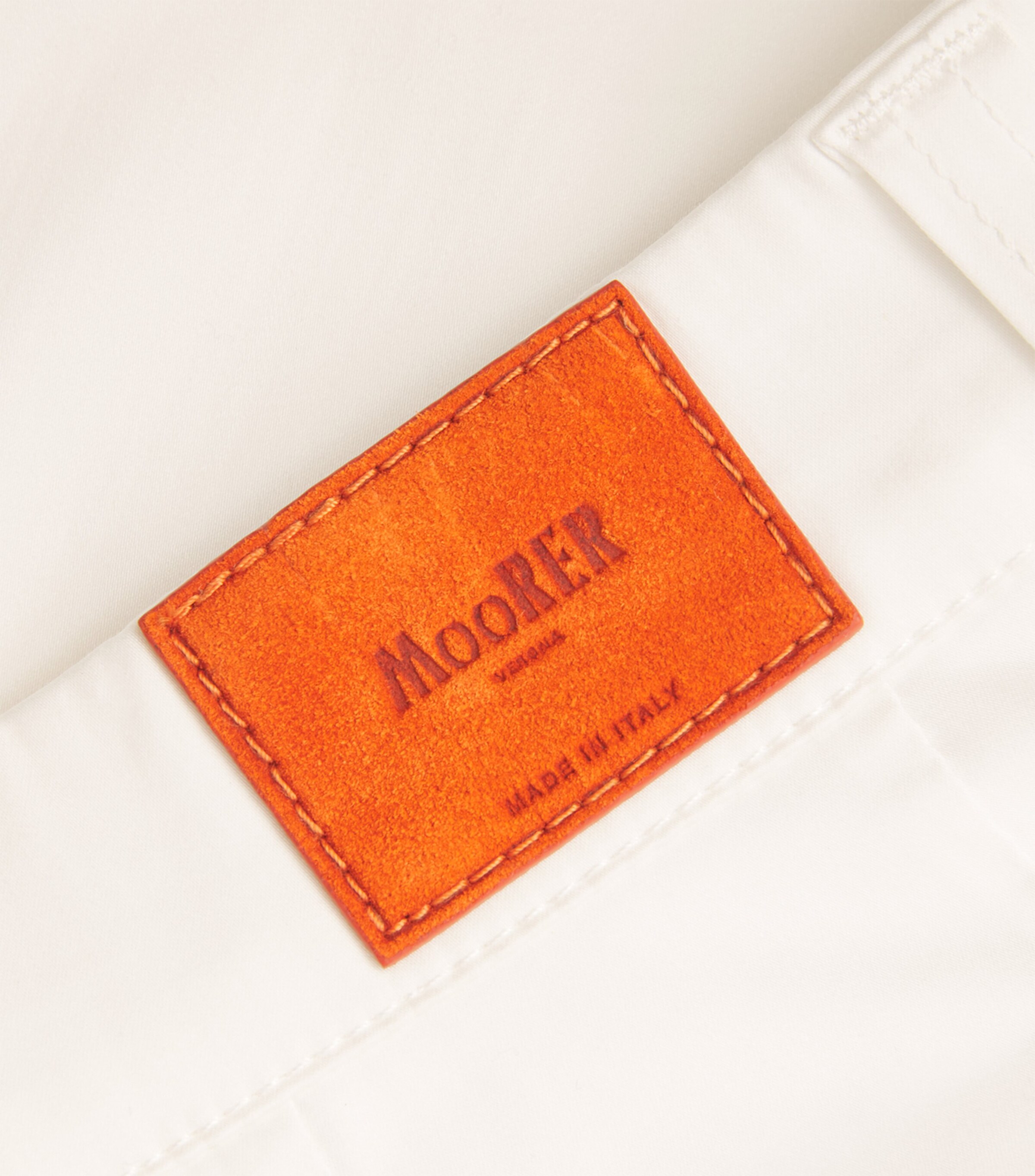 Moorer Mens Cotton-Stretch Aron Shorts Bianco Image 5