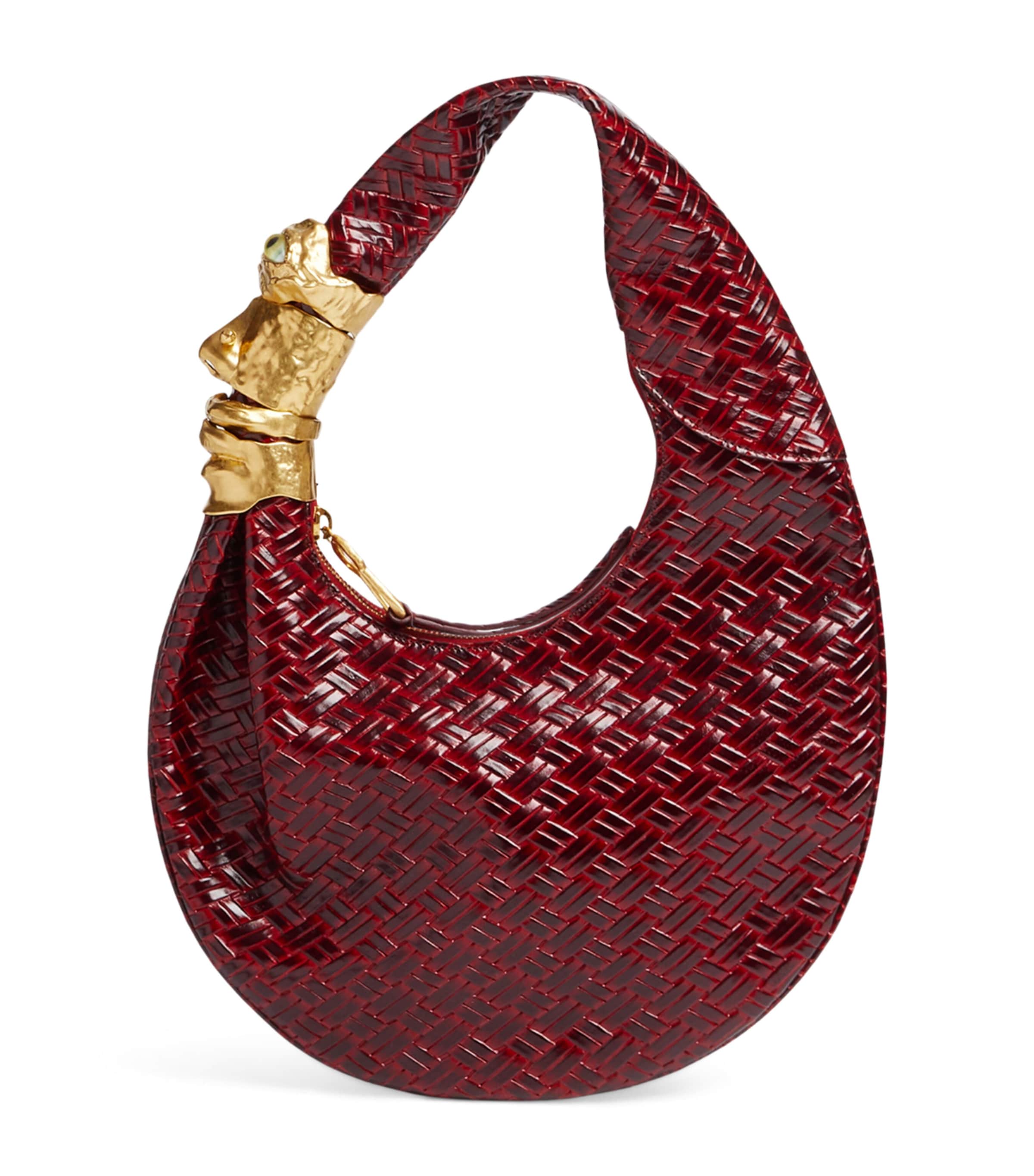 Schiaparelli Small Leather Soufflé Shoulder Bag Burgundy Image 1