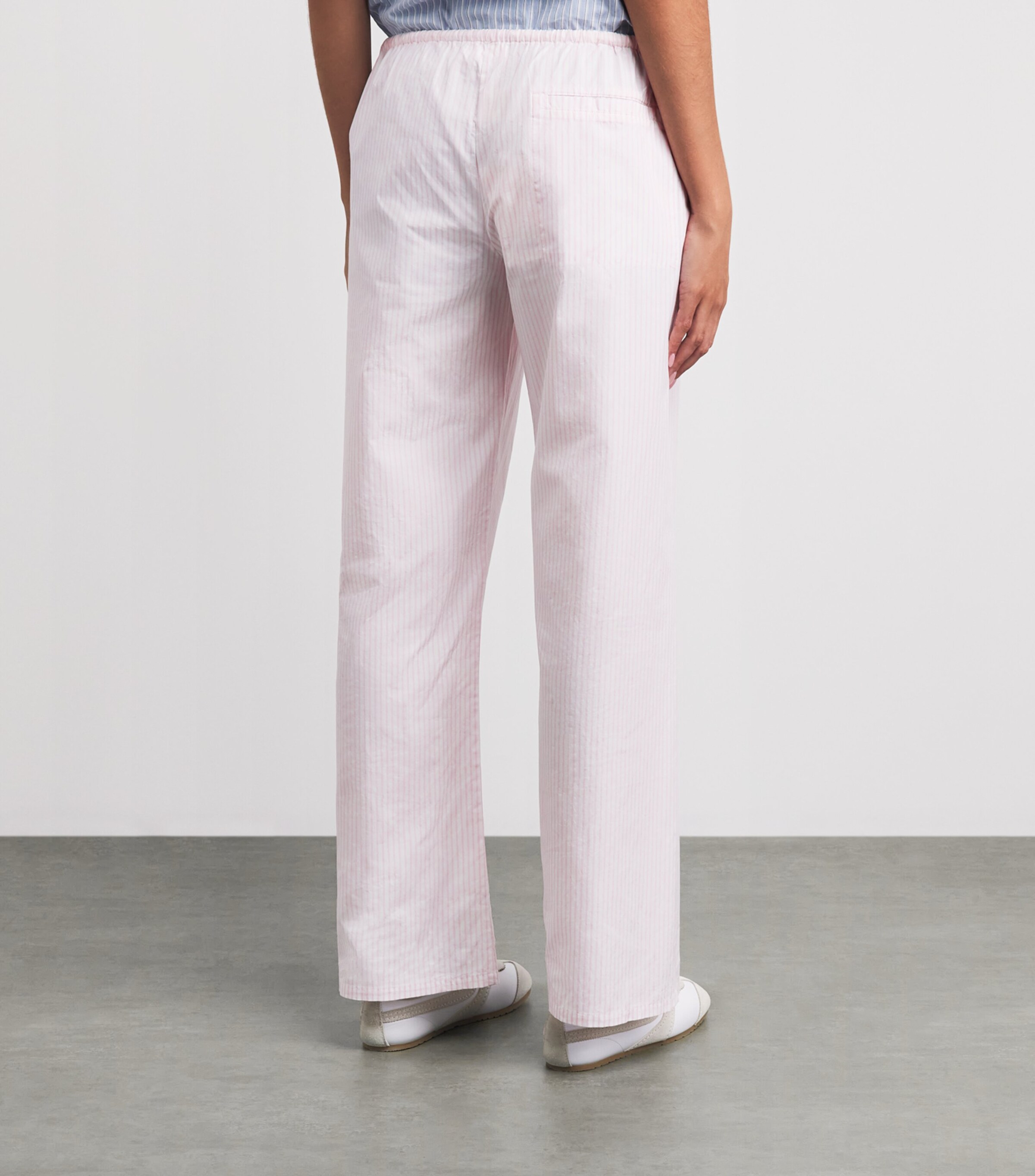 Suzie Kondi Womens Cotton Stripe Pan Trousers Blush Stripe Image 5