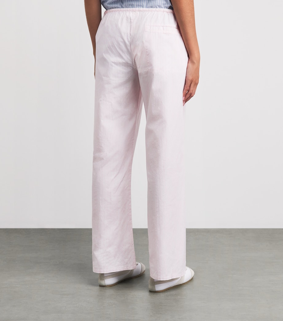 Suzie Kondi Womens Cotton Stripe Pan Trousers Blush Stripe Image 5
