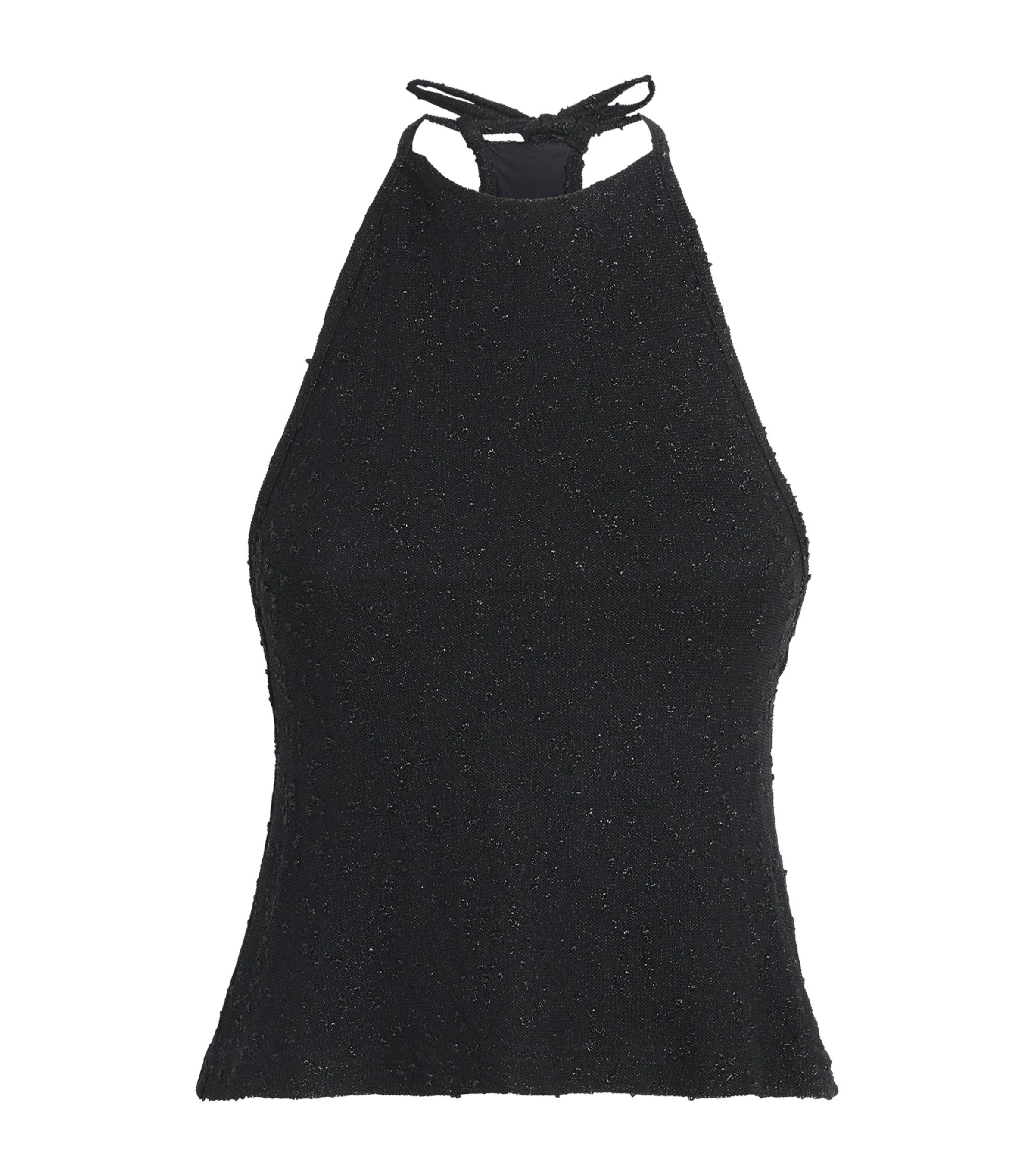 Christopher Esber Metallic Knit Imber Top In Black