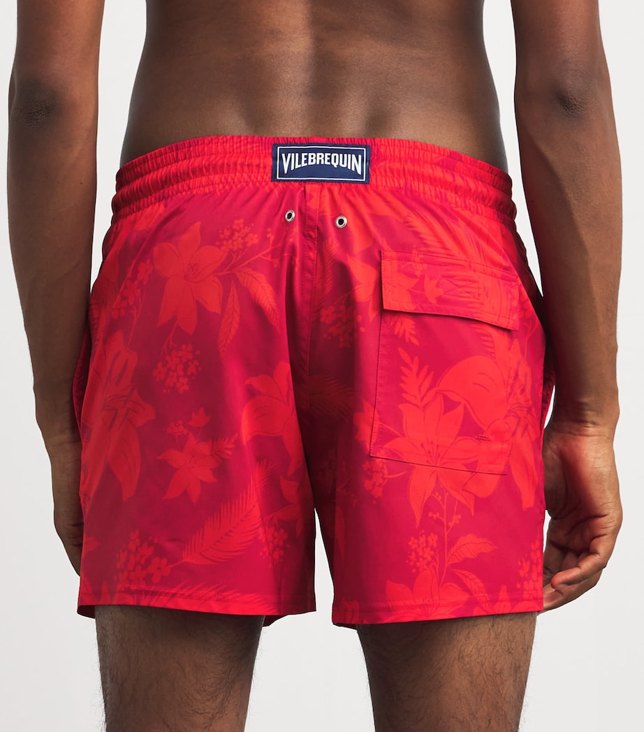 Flower Power Print Moorise Swim Shorts 228-LIPSTICK Image 4
