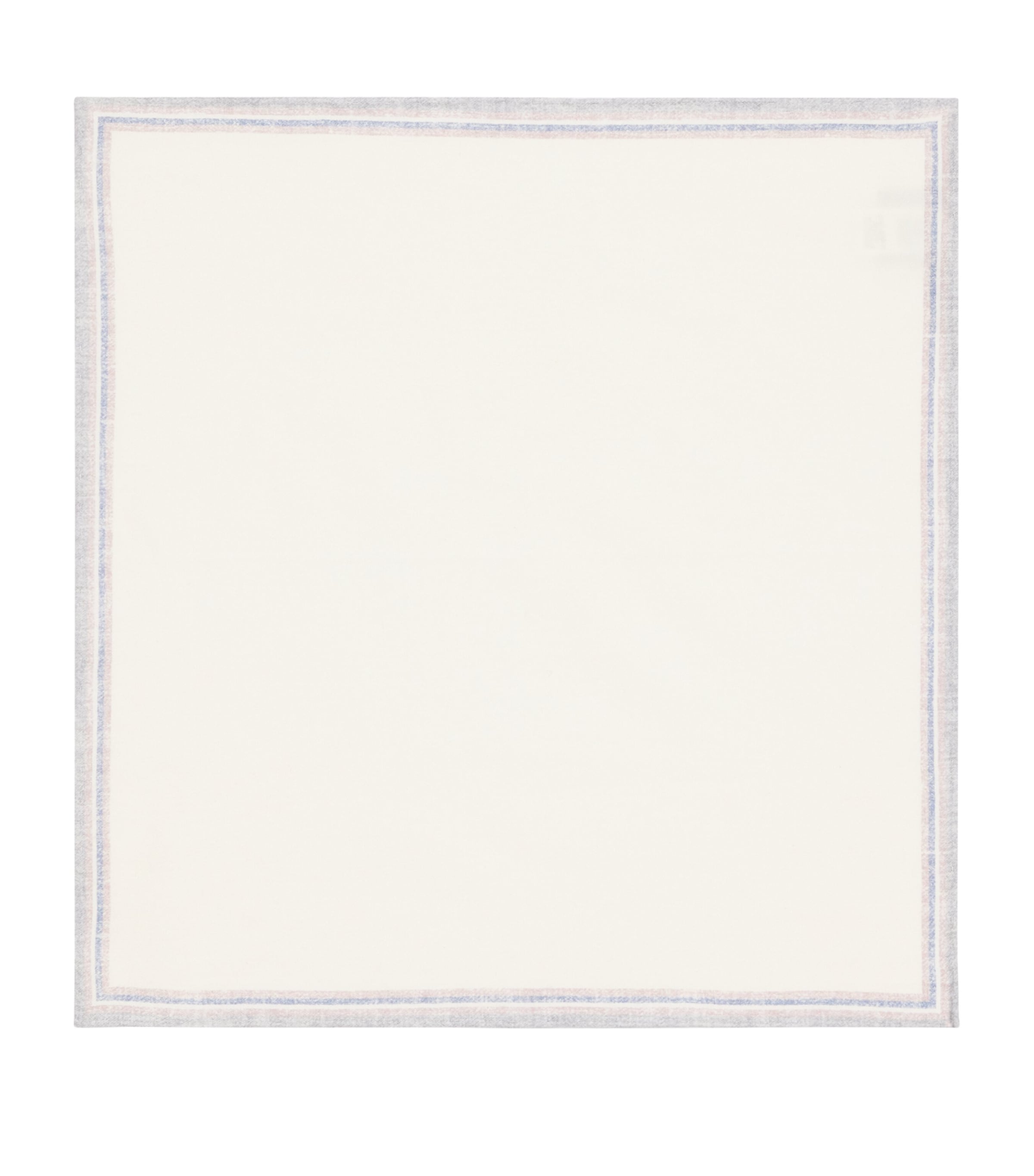 Eleventy Wool-Cotton Stripe Pocket Square Avorio E Grigio Image 1