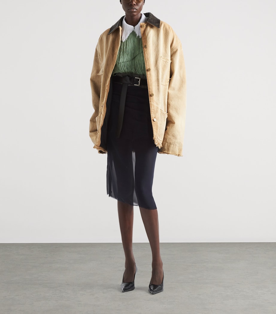 Cotton Canvas Distressed Jacket F0QB9 Image 2