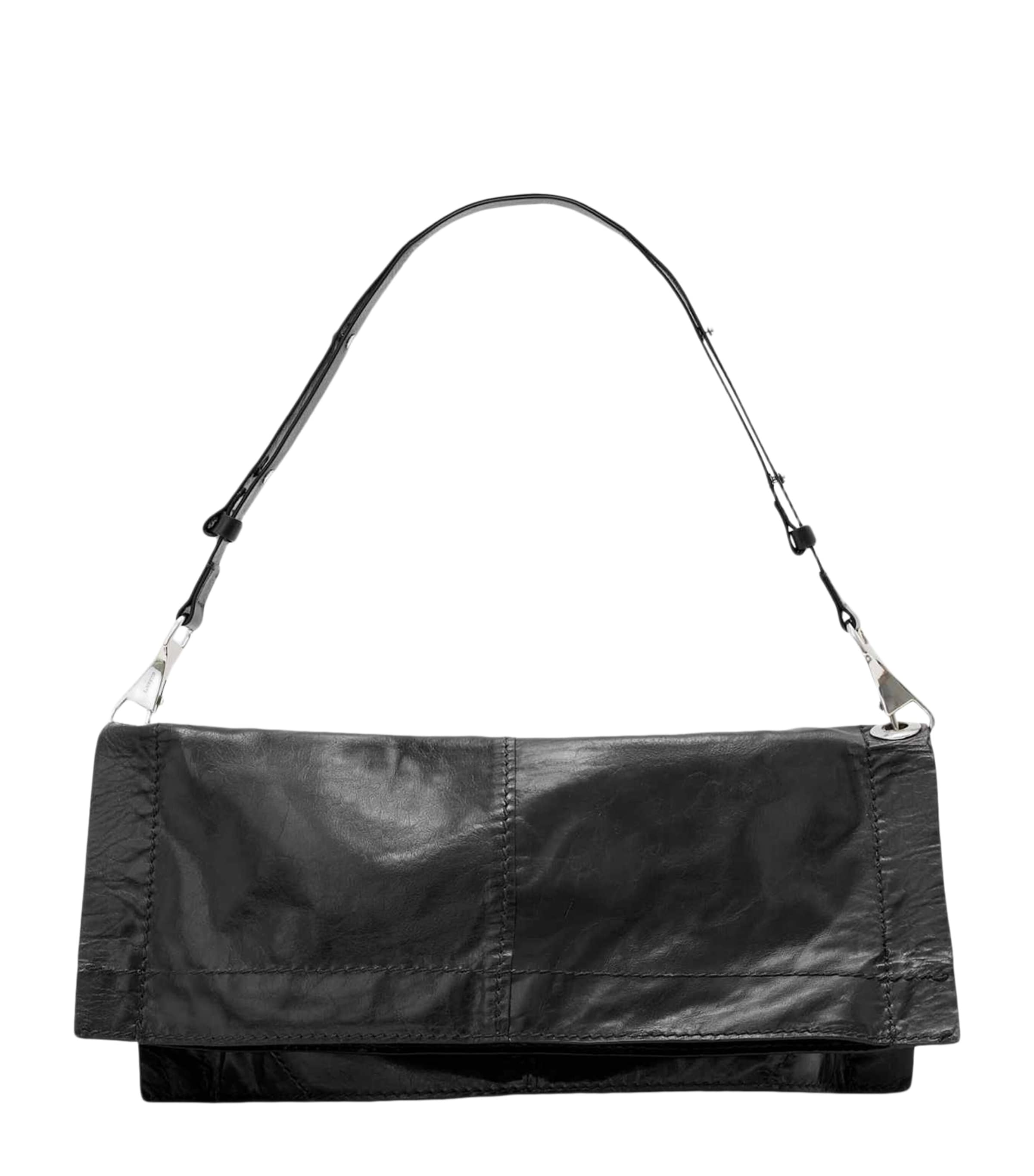 AllSaints Leather Lutece Shoulder Bag Black Image 1