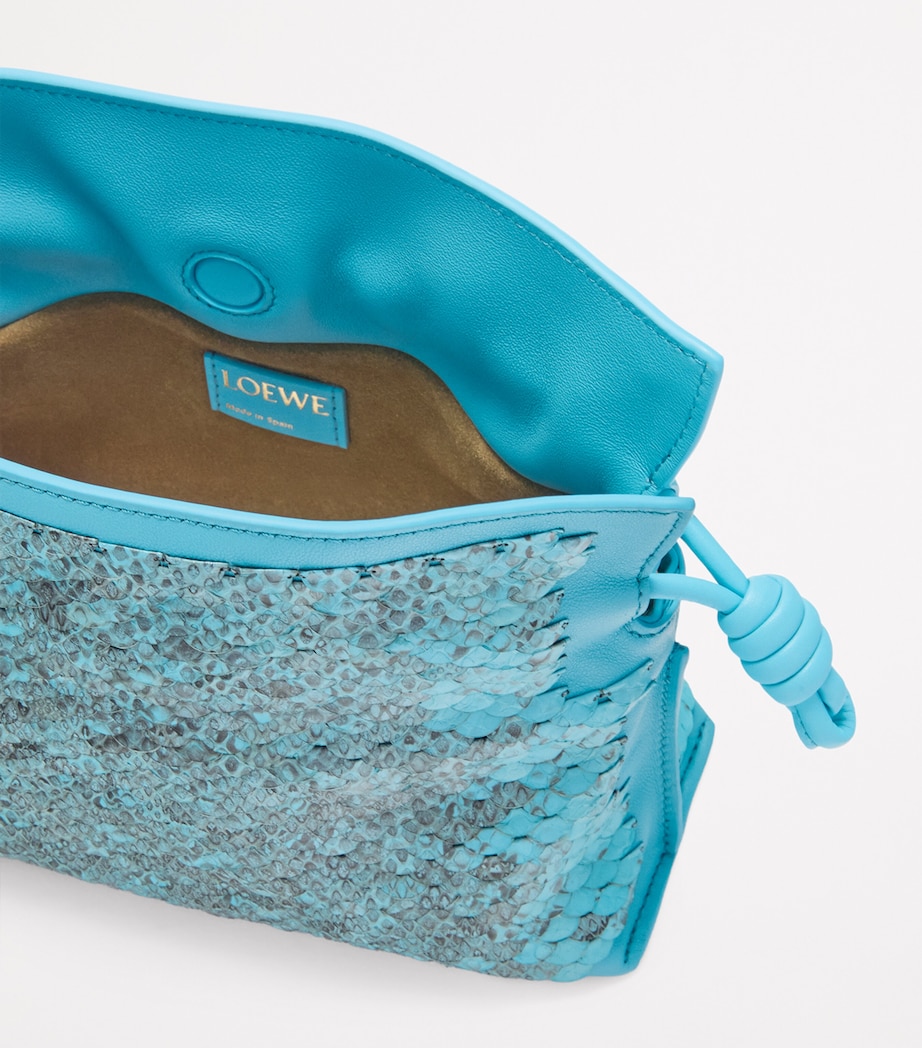 Mini Snakeskin Scales Flamenco Clutch SKY BLUE Image 6