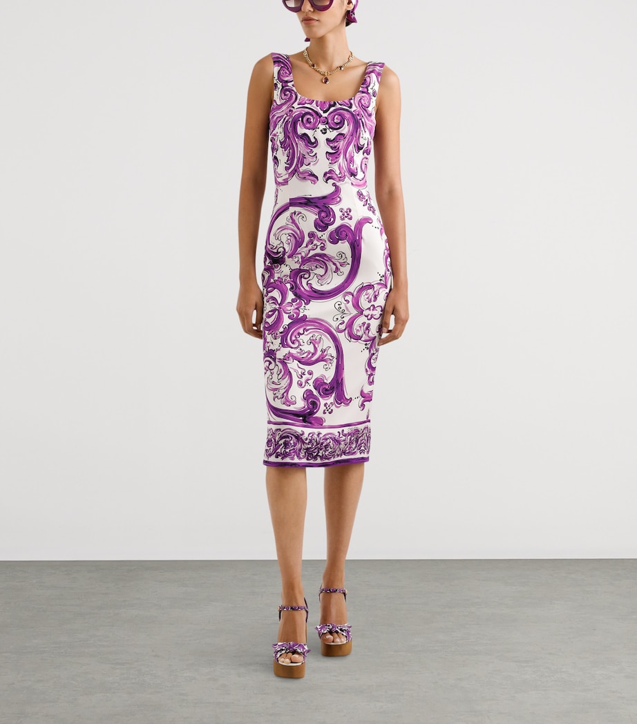 Majolica Print Midi Dress HP5DQ-MIX MAIOLICA L Image 2