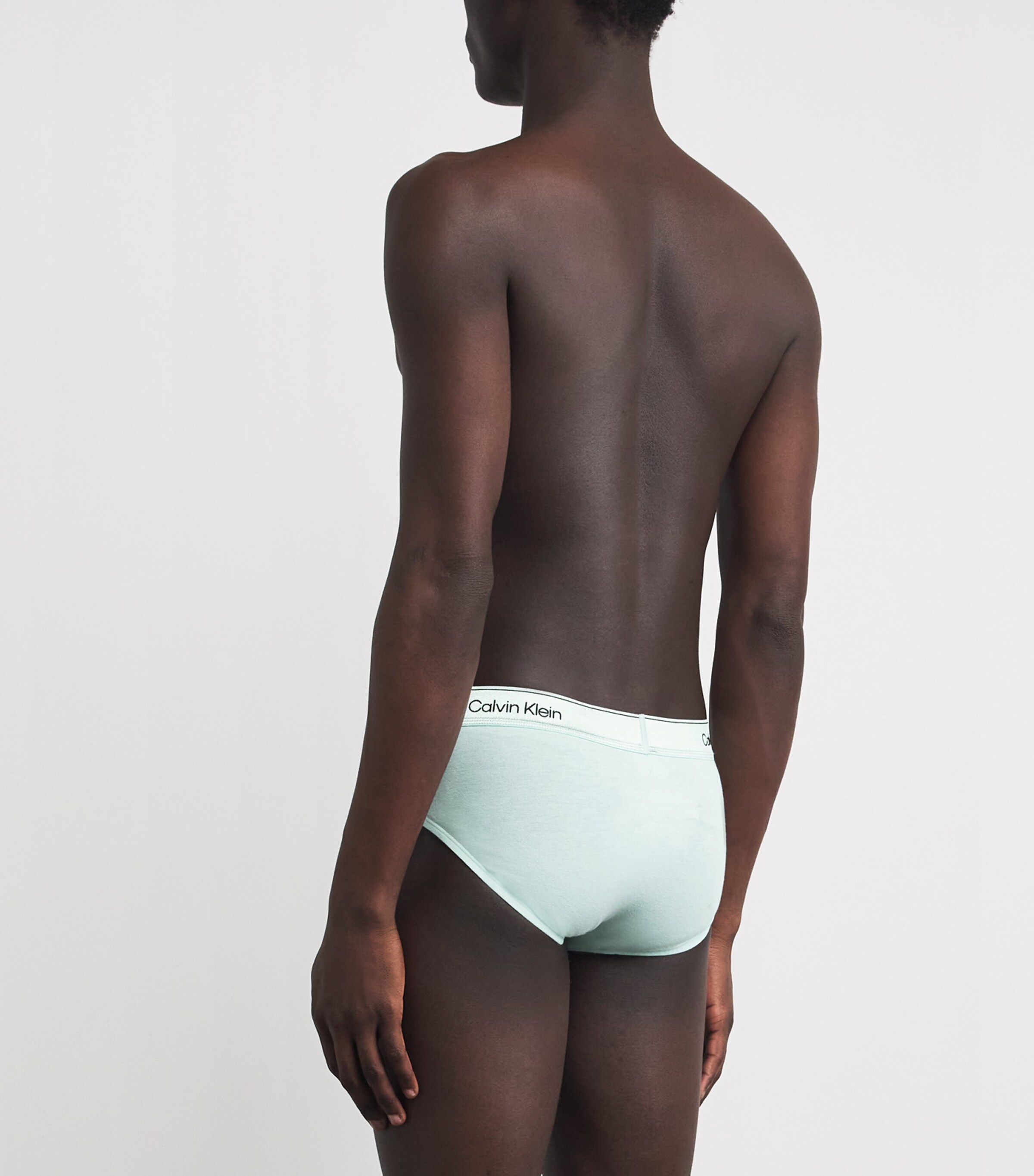 Calvin Klein Mens Stretch-Cotton Icon Star Hip Briefs (Pack of 3) Black/turq/mist Image 3
