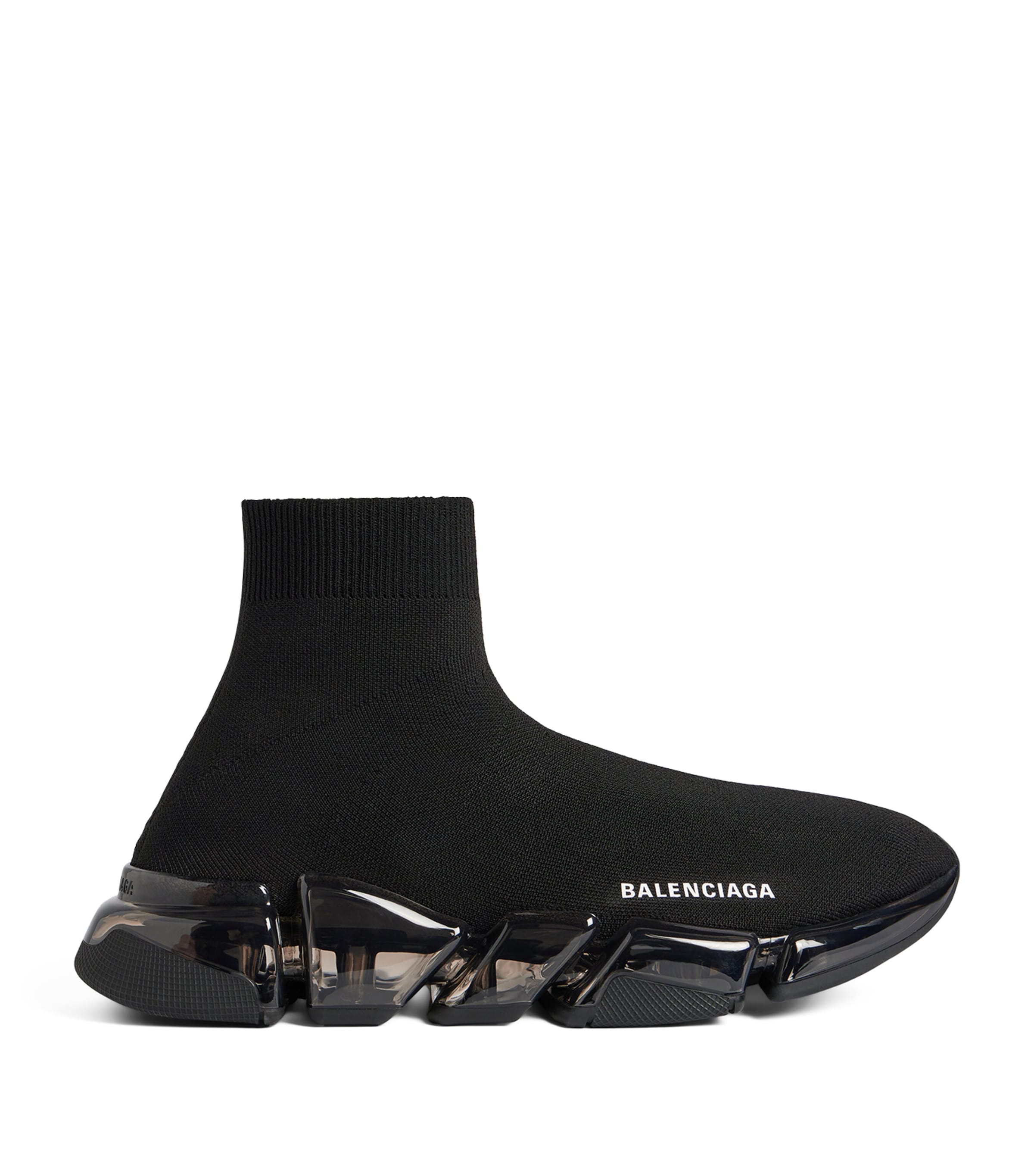 Balenciaga Knitted Speed Sneakers In Black