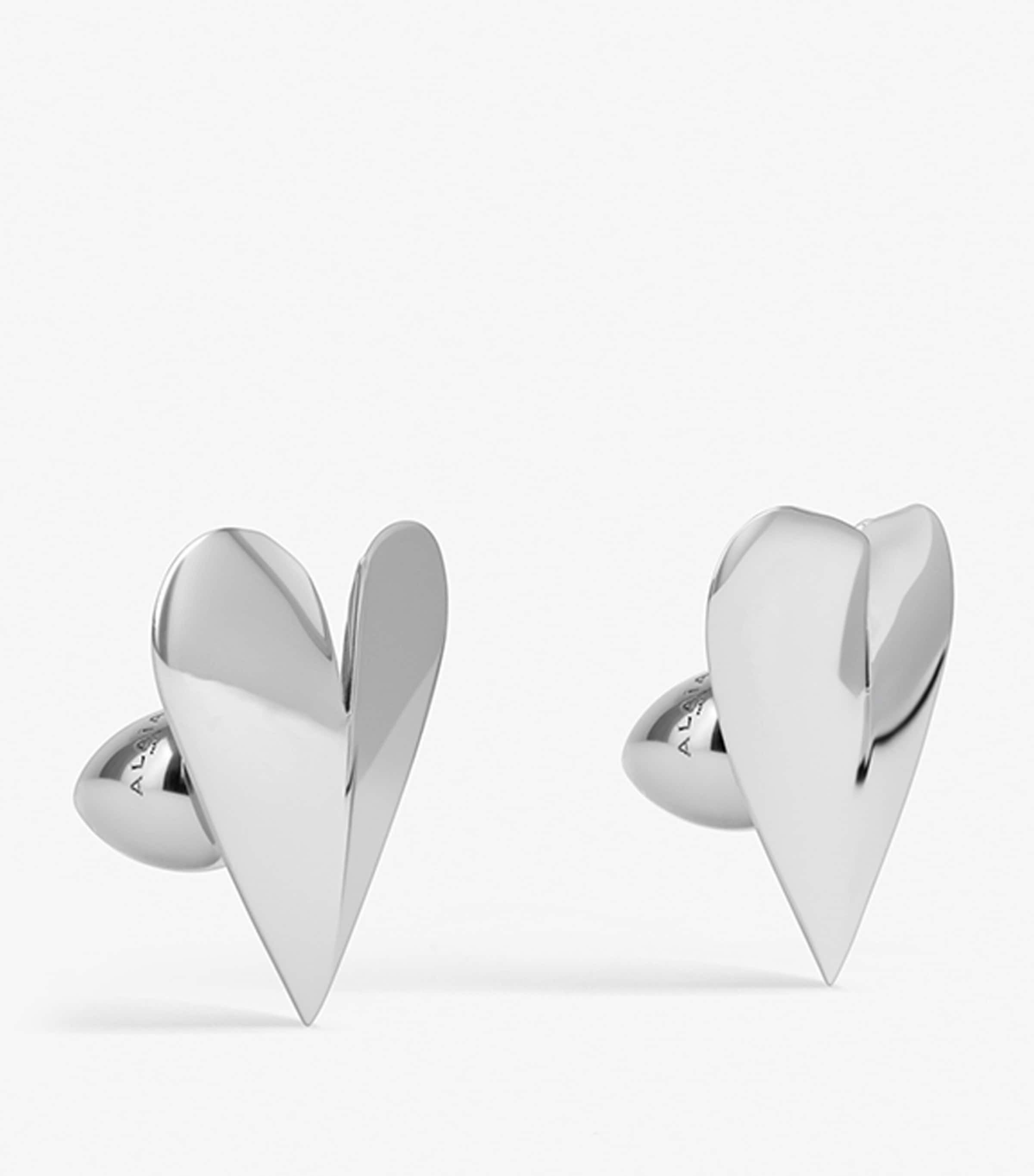 Alaïa Brass Mini Le Coeur Earrings Argent Image 3