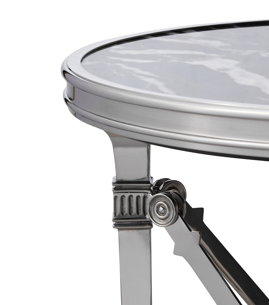 Limestone and Stainless Steel Cannes Gueridon Table STAINLESS STEEL Image 3