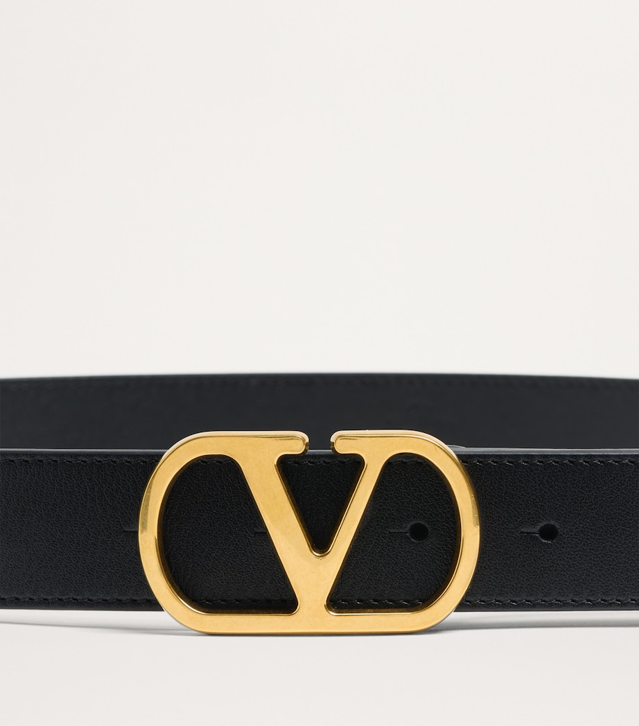 Leather VLogo Signature Belt 0NO Image 3