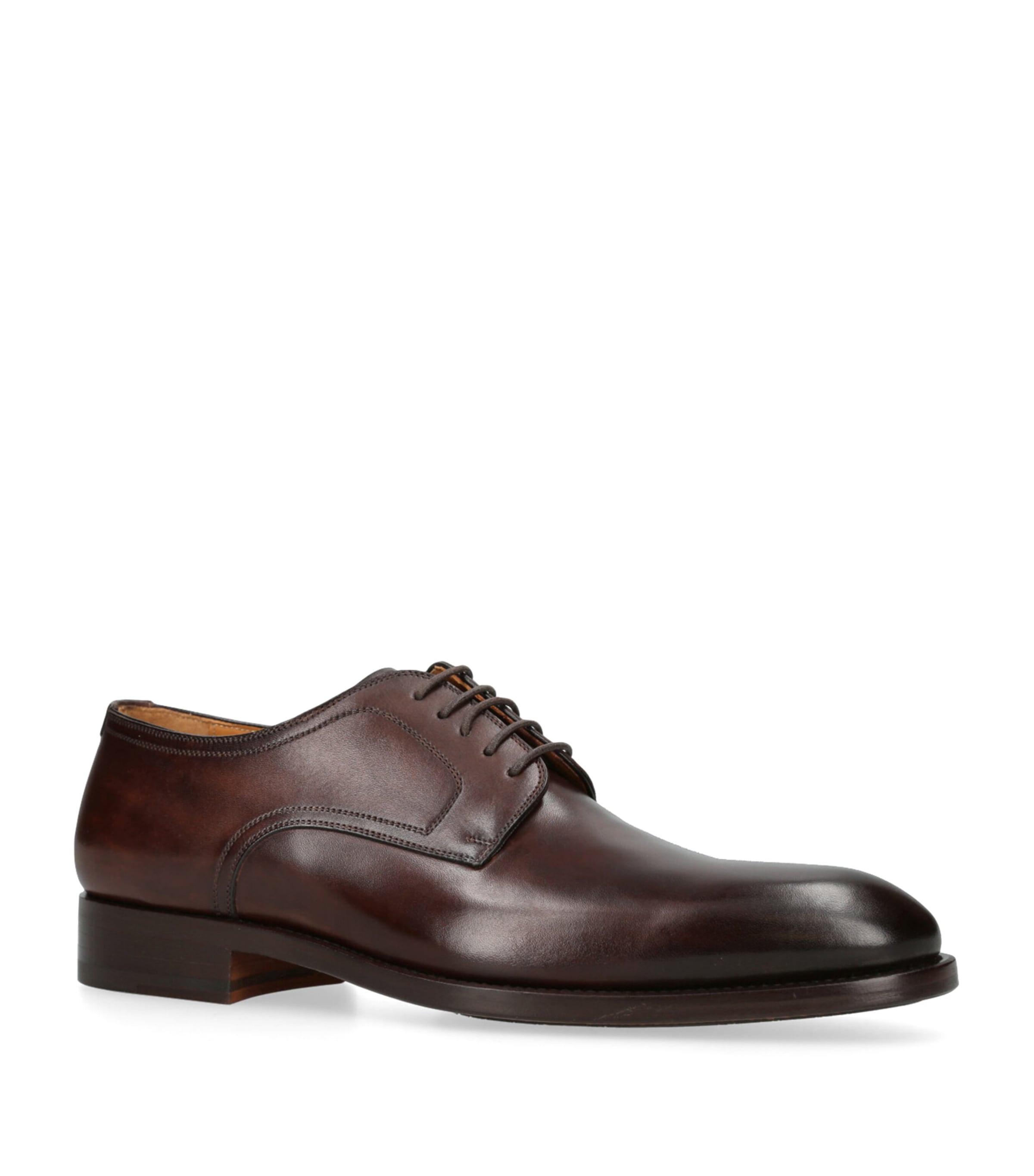 Leather Stitch Flex Derby Shoes BROWN Image 3