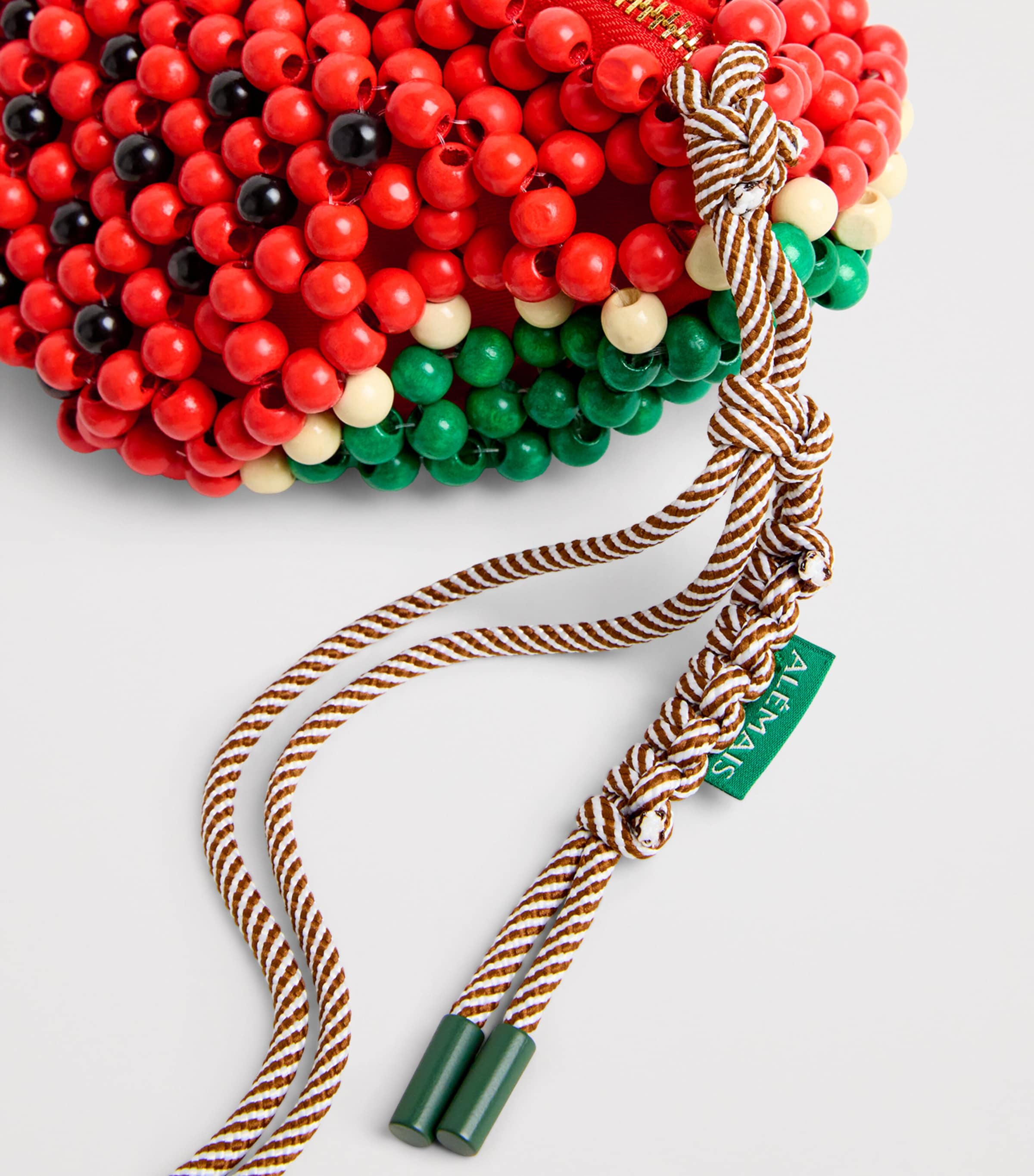 ALEMAIS Mini Beaded Watermelon Shoulder Bag Coral Image 6