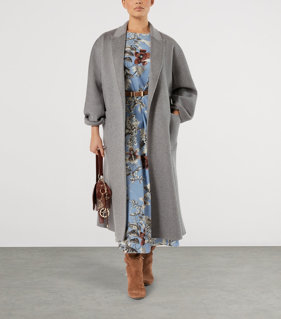 Marina Rinaldi Womens Cashmere Belted Coat Light Grey Image 2