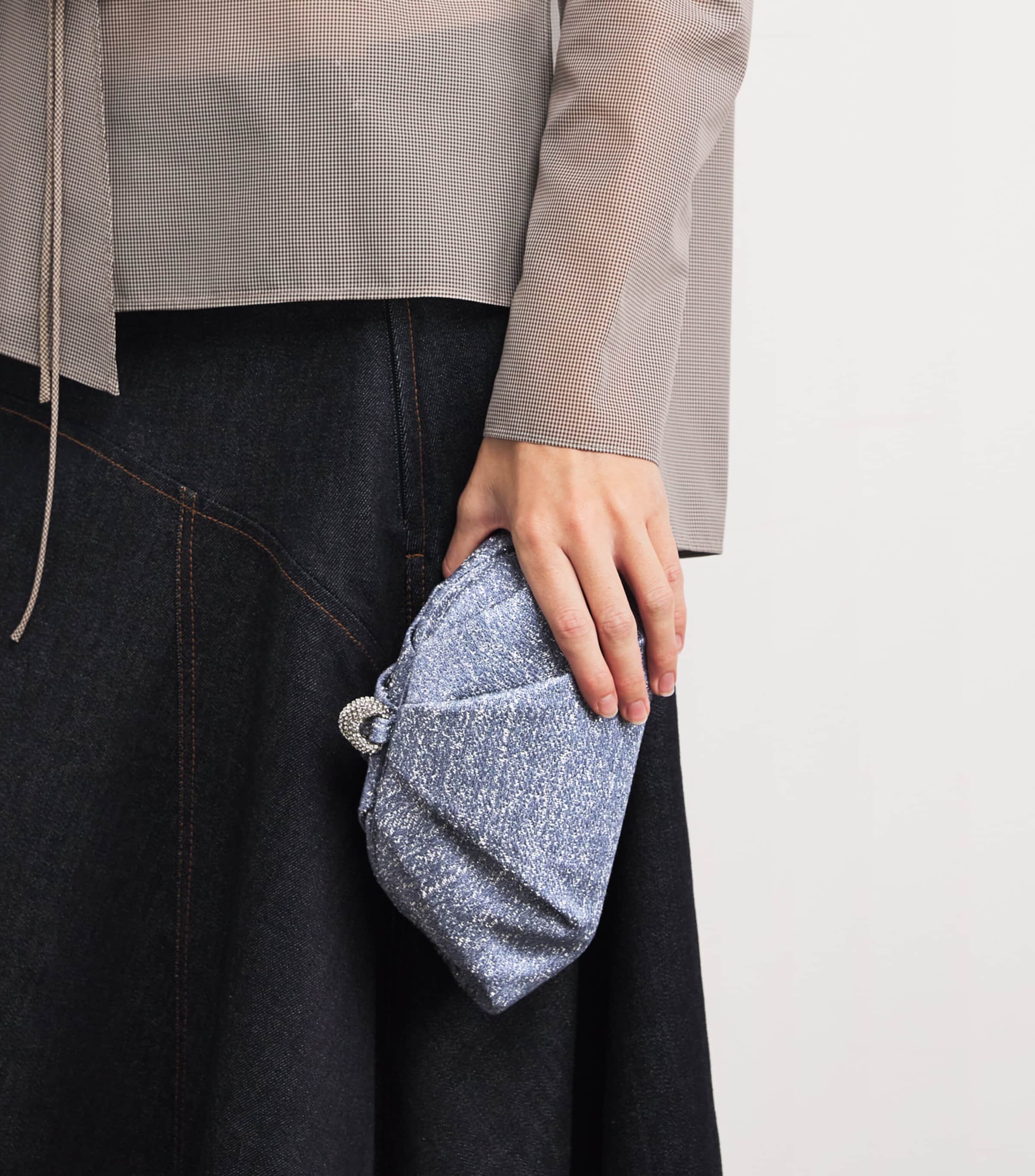 Denim Sparkle Gemma Clutch Bag SSKBL SPAKLE BLUE Image 5