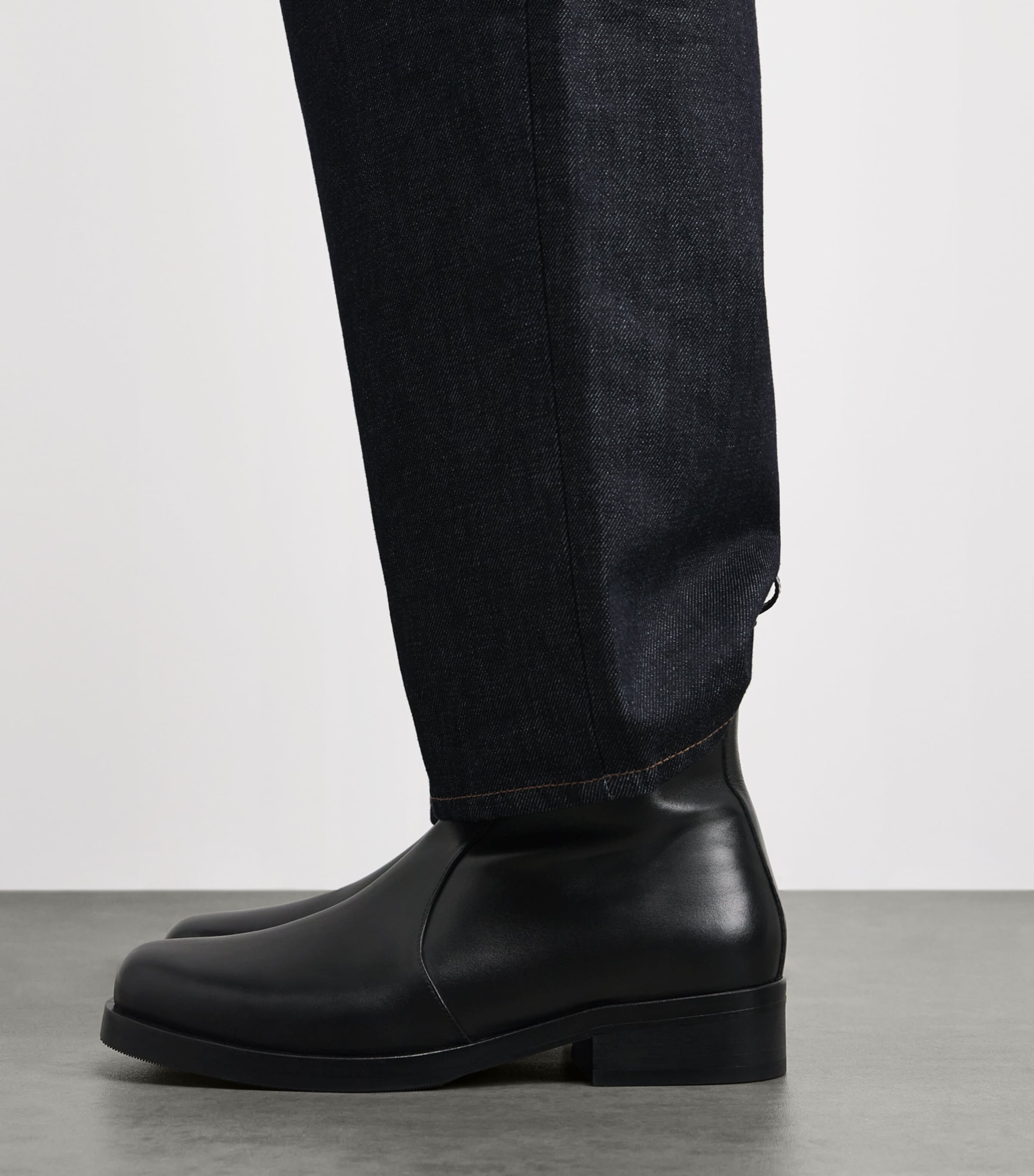 Studio Nicholson Leather Square-Toe Boots Black Image 2