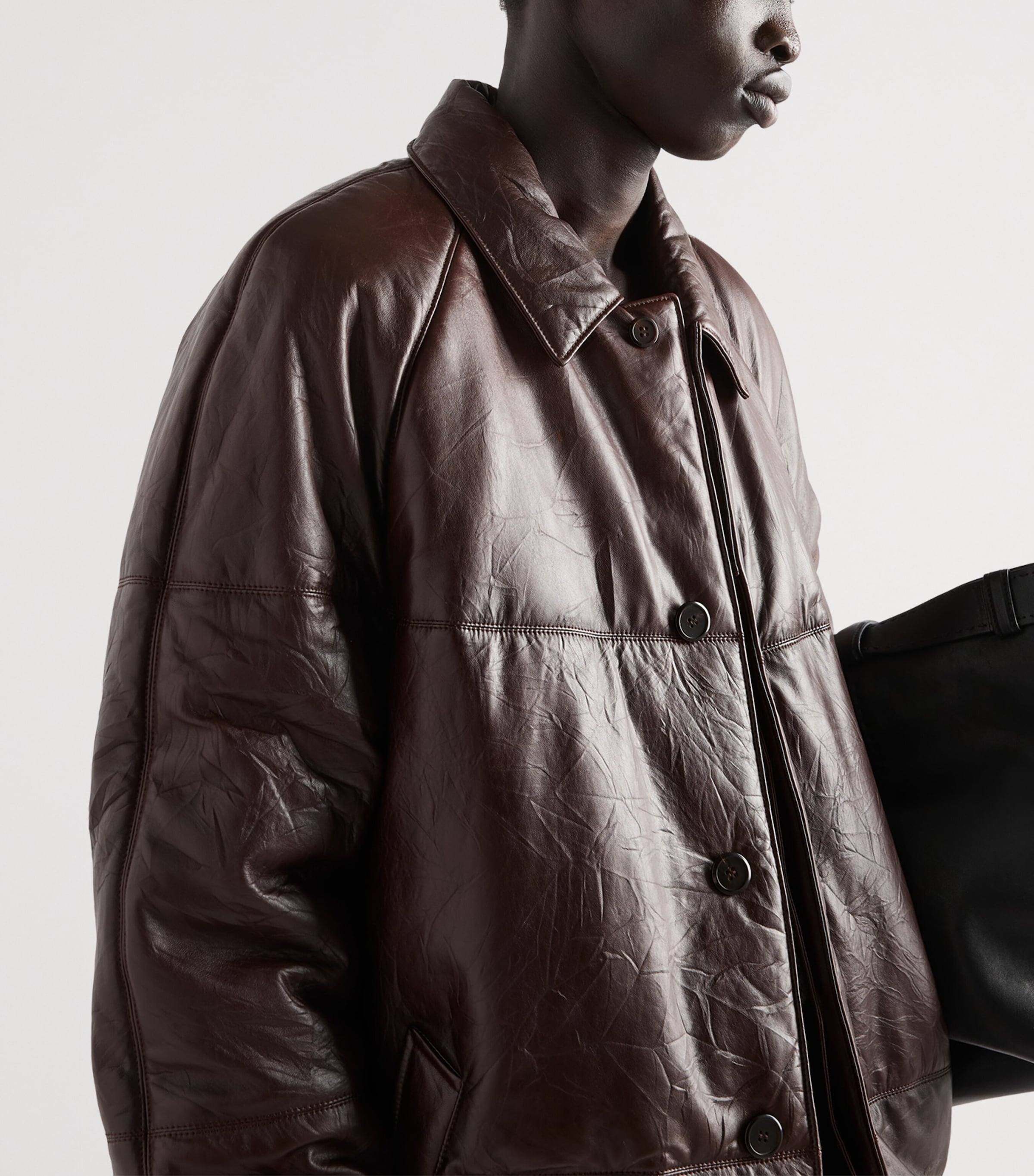 Prada Mens Padded Nappa Leather Jacket Brown Image 3