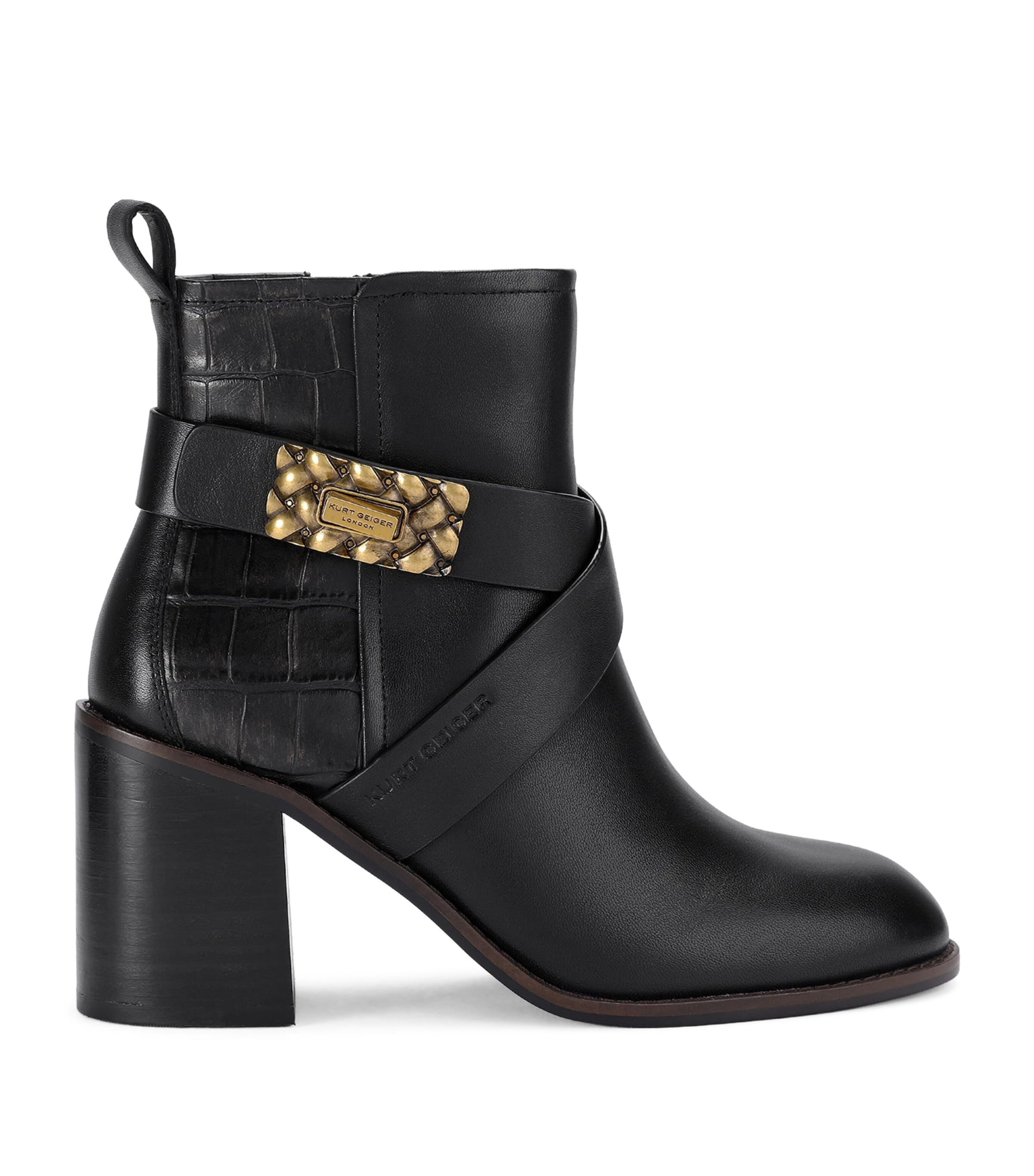 Kurt Geiger London Leather Marylebone Ankle Boots Black Image 1