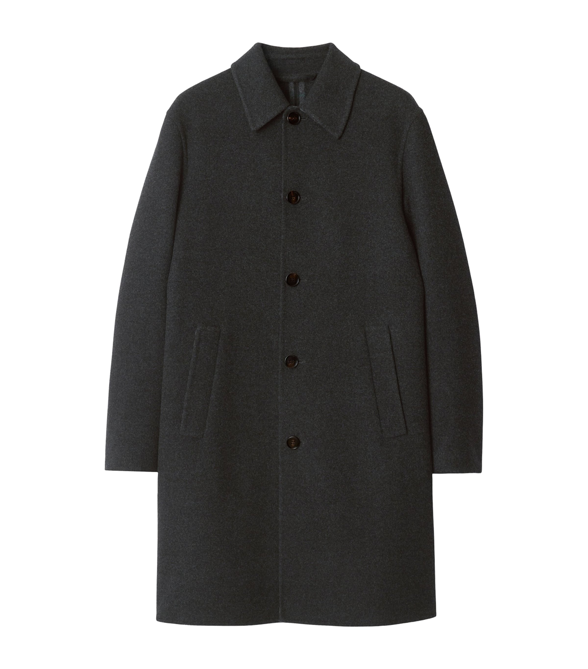 Burberry Mens Wool Mid-Length Car Coat Charcoal/charcoal Ck Image 1