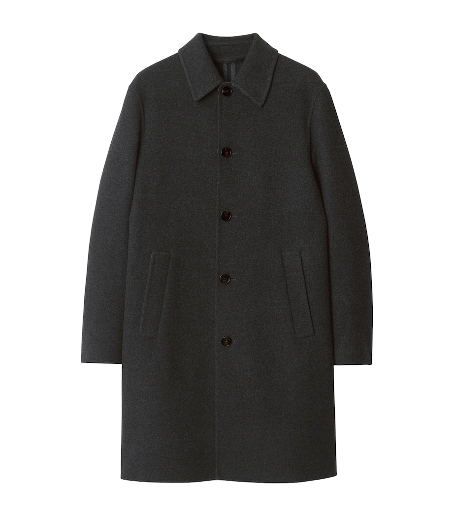 Burberry Mens Wool Mid-Length Car Coat Charcoal/charcoal Ck Image 1