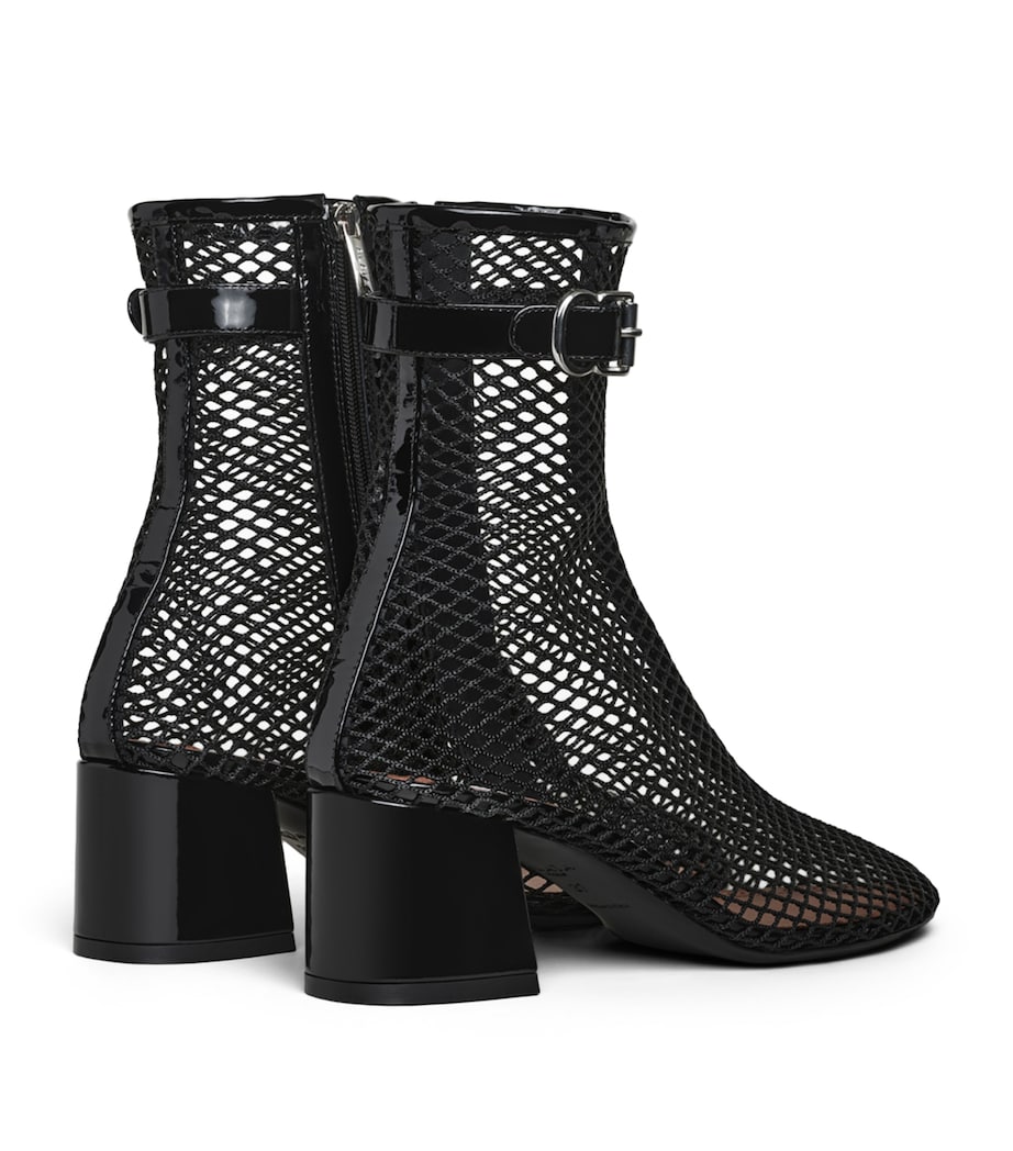 Alaïa Leather Mesh Ankle Boots 55 Black Image 3